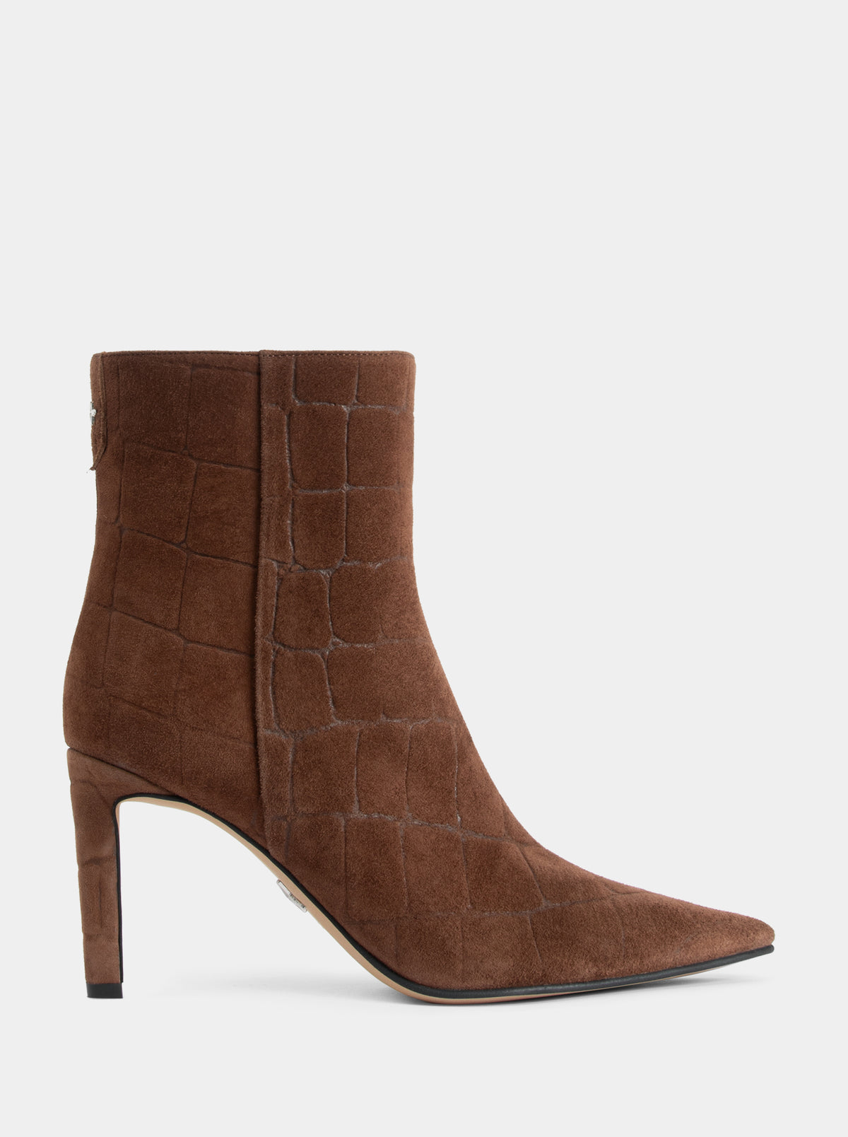ELSA BROWN CROCO SUEDE BOOTIES