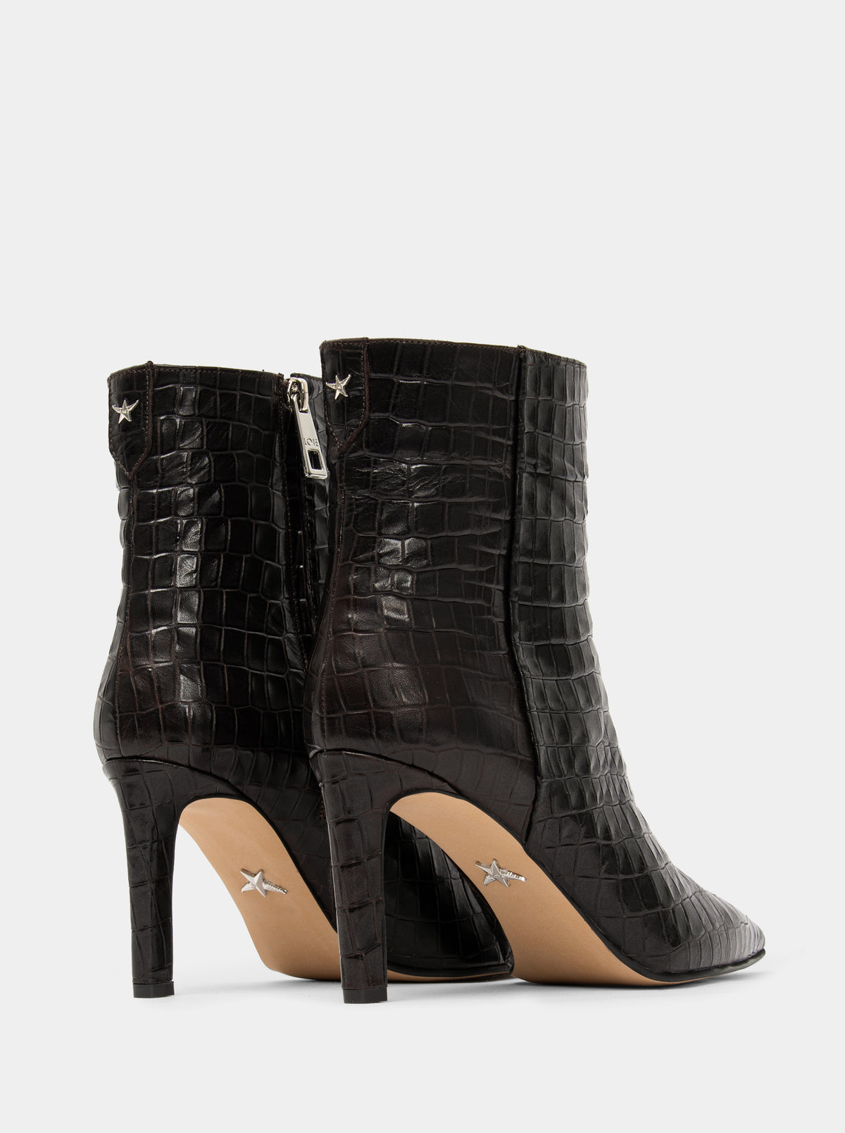 ELSA BROWN CROCO BOOTIES