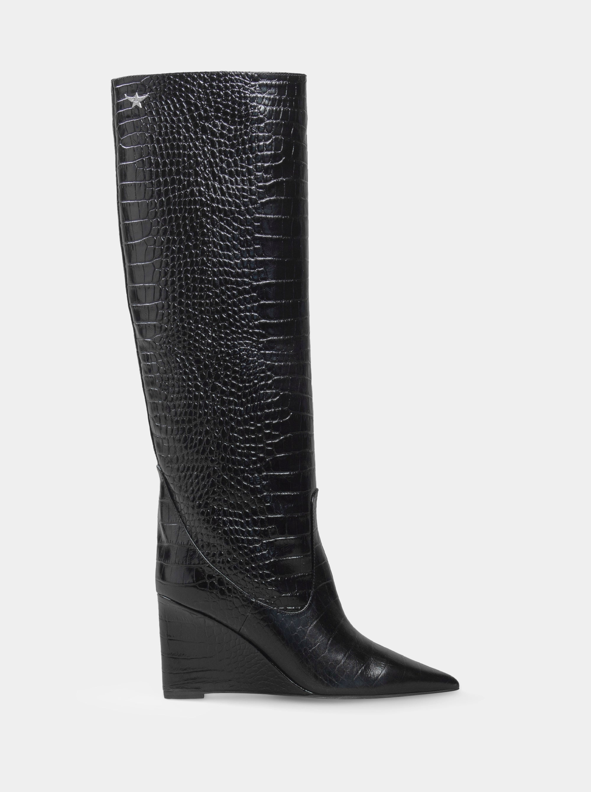 EMILY BLACK CROCO BOOTS