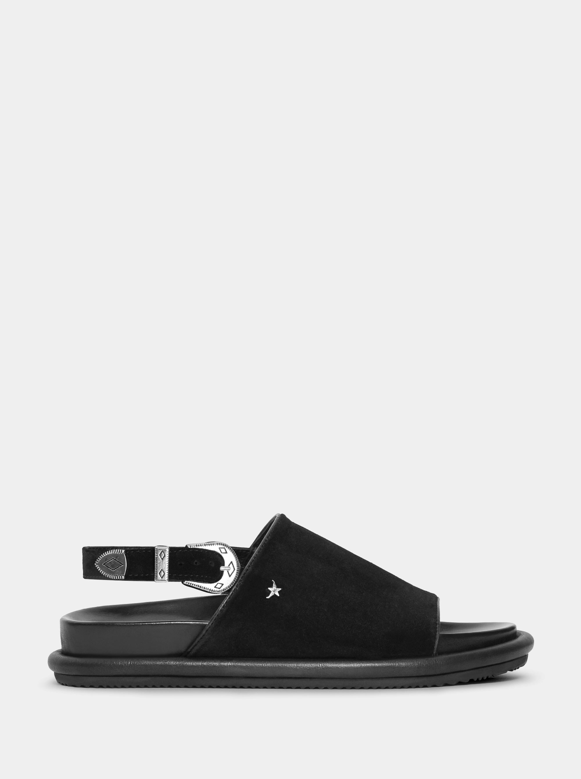 EMMA BLACK SUEDE SANDALS