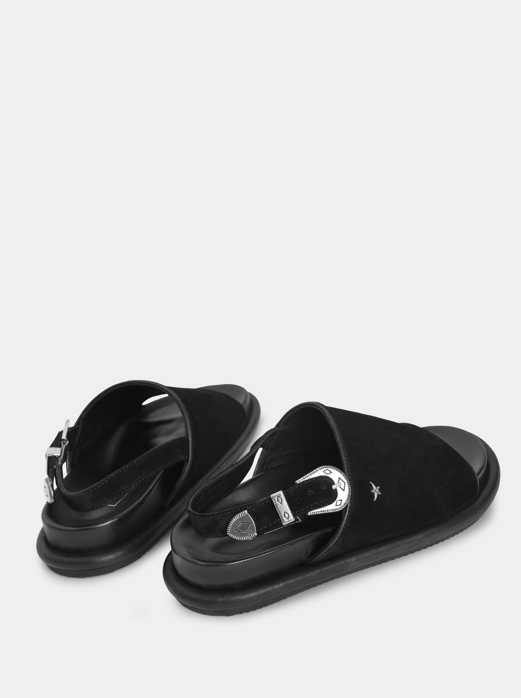 EMMA BLACK SUEDE SANDALS