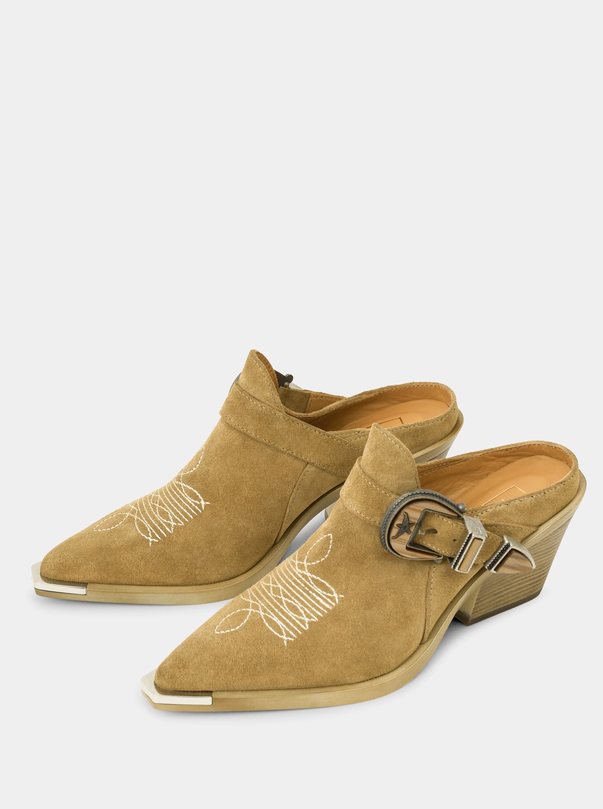 ERICA GRAY SEUDE MULES SLIPPERS