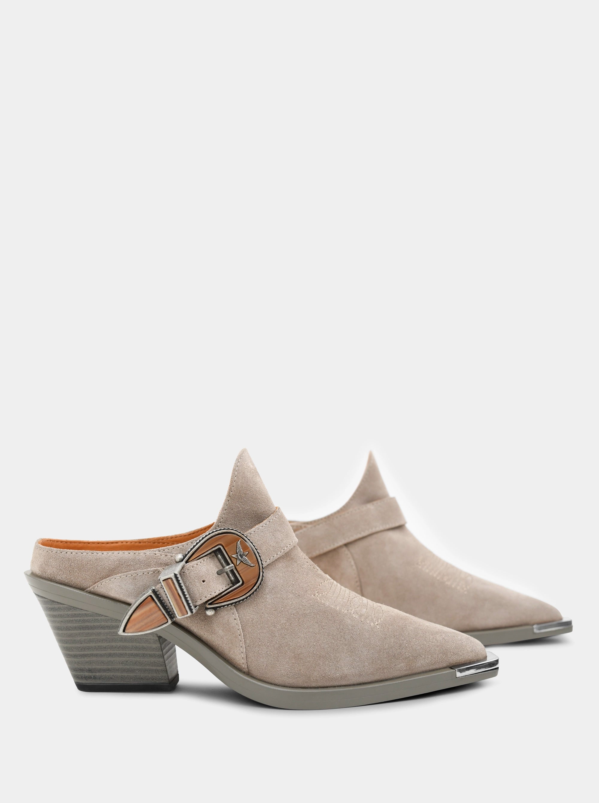 ERICA MINK SEUDE MULES SLIPPERS