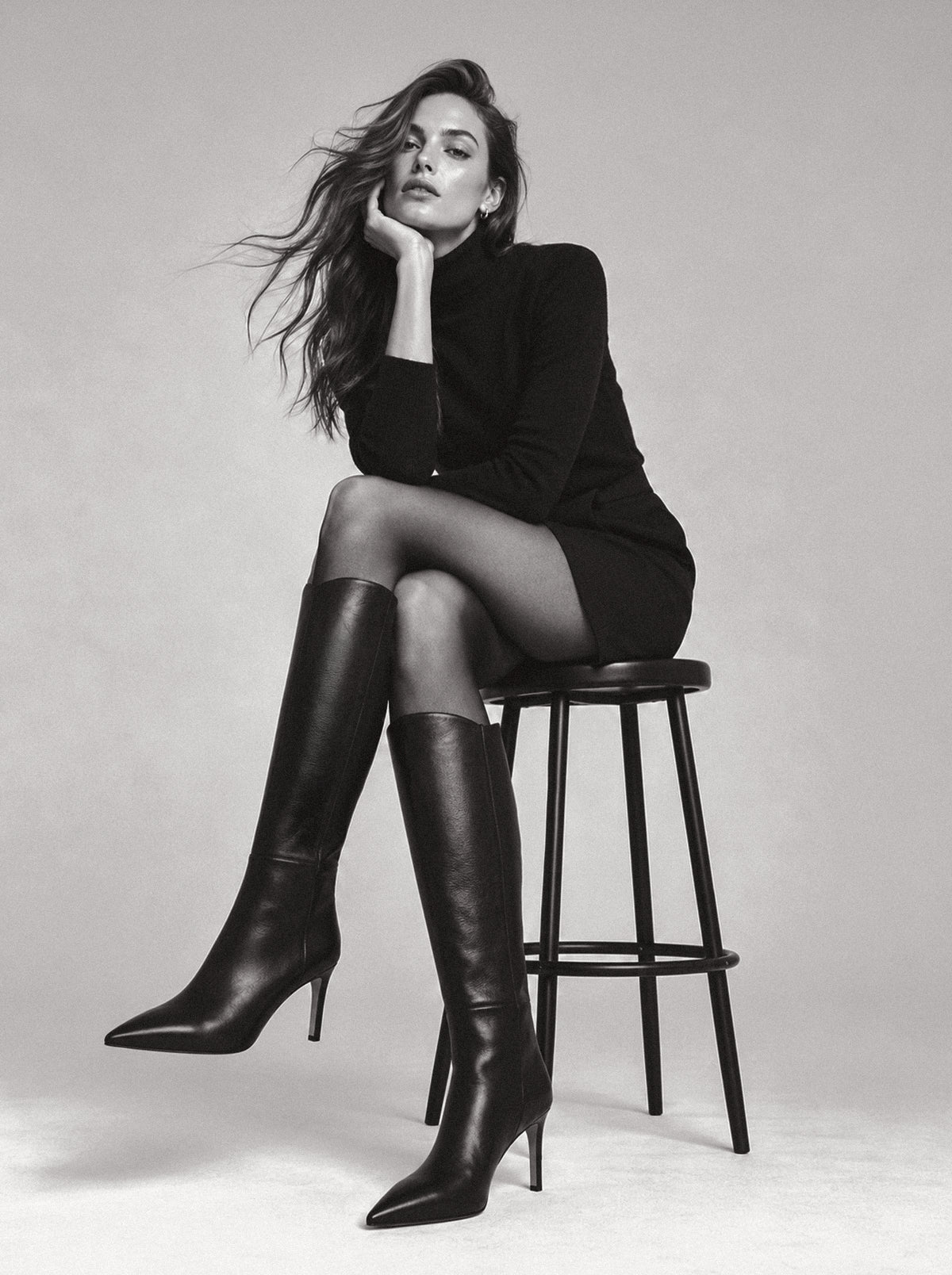 EVA BLACK LEATHER BOOTS