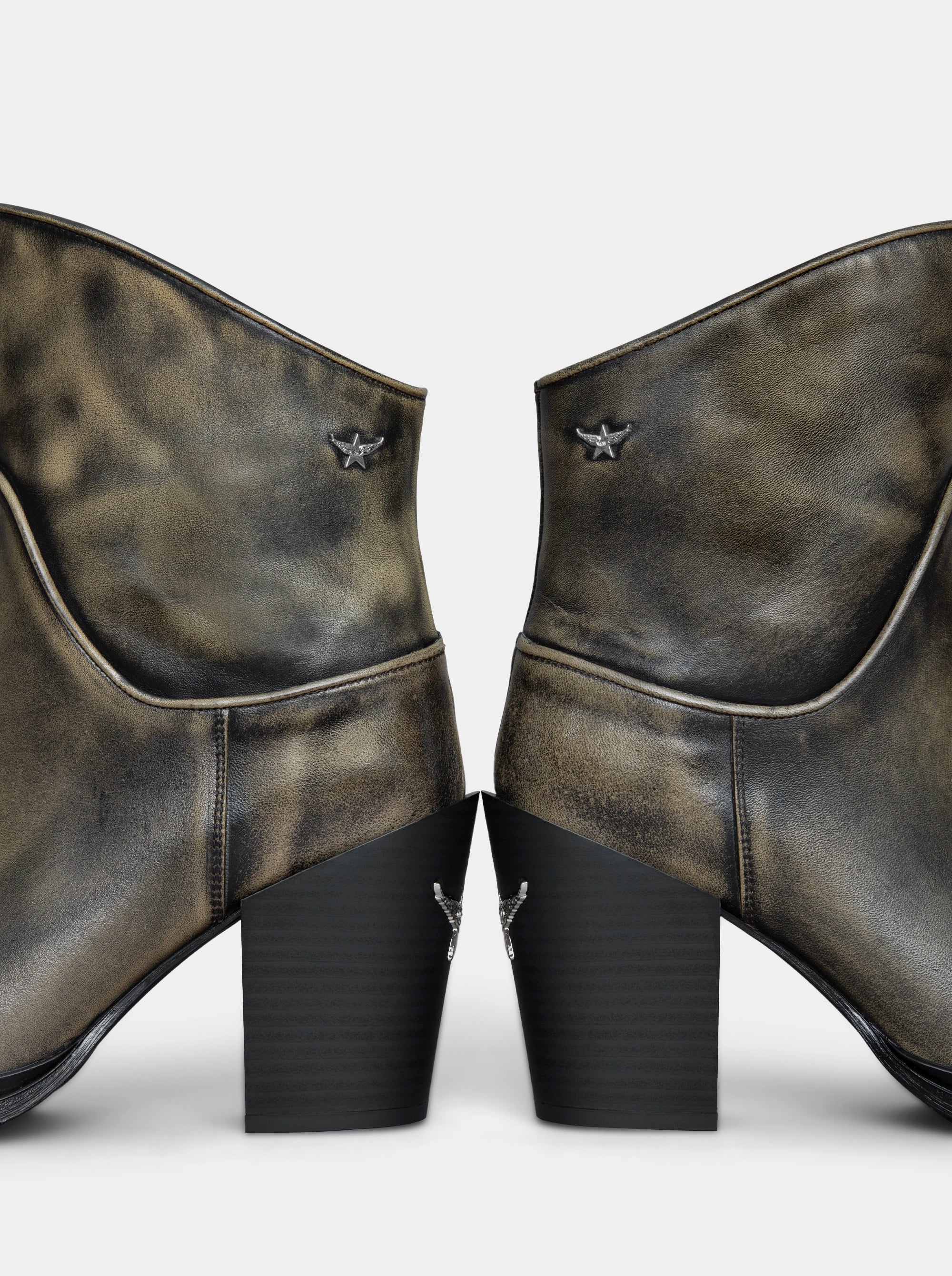 FIONA MINK LEATHER BOOTIES