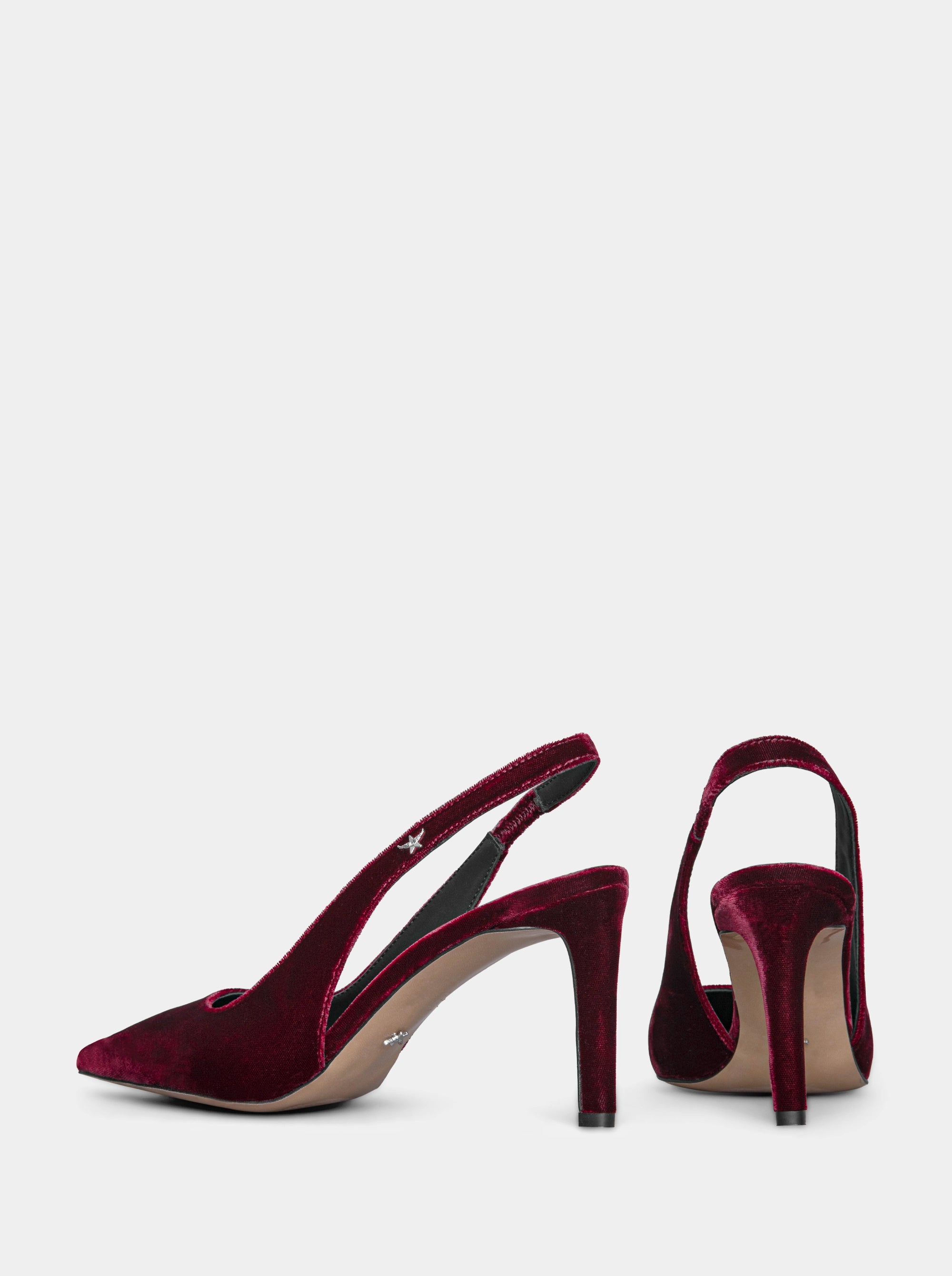 FORCE BURGUNDY VELVET PUMPS