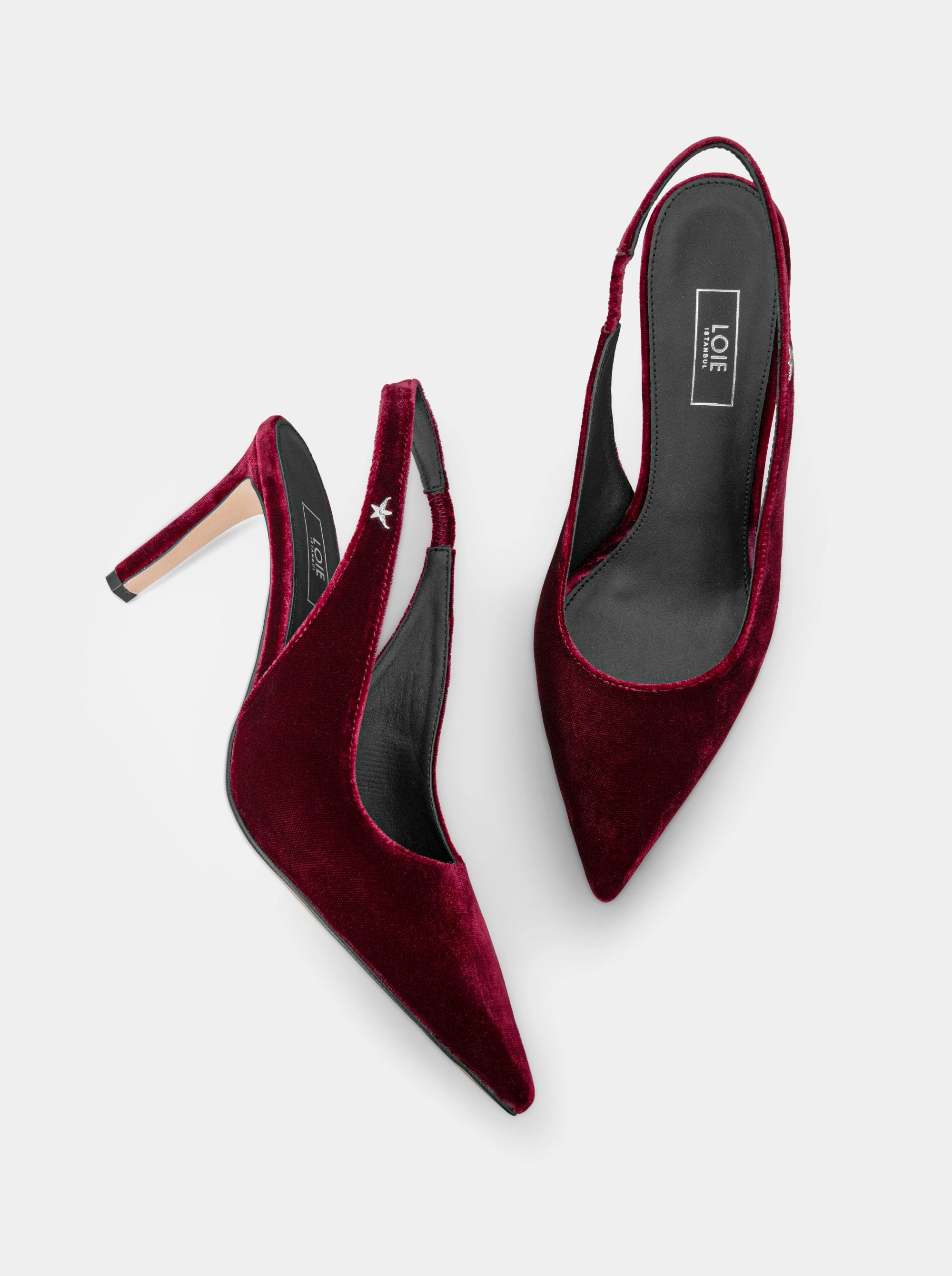 FORCE BURGUNDY VELVET PUMPS