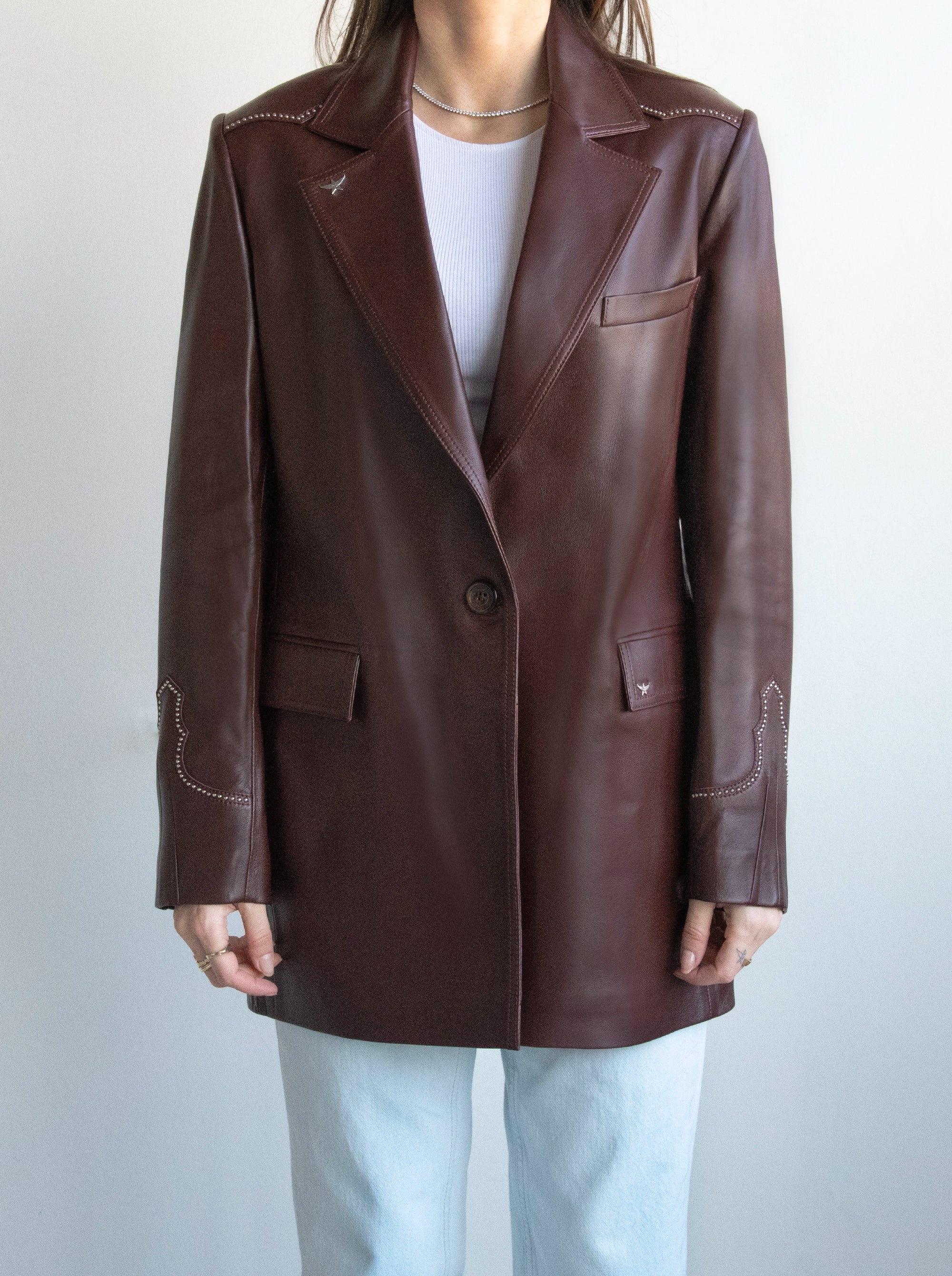 GLORIA BURGUNDY BLAZER JACKET