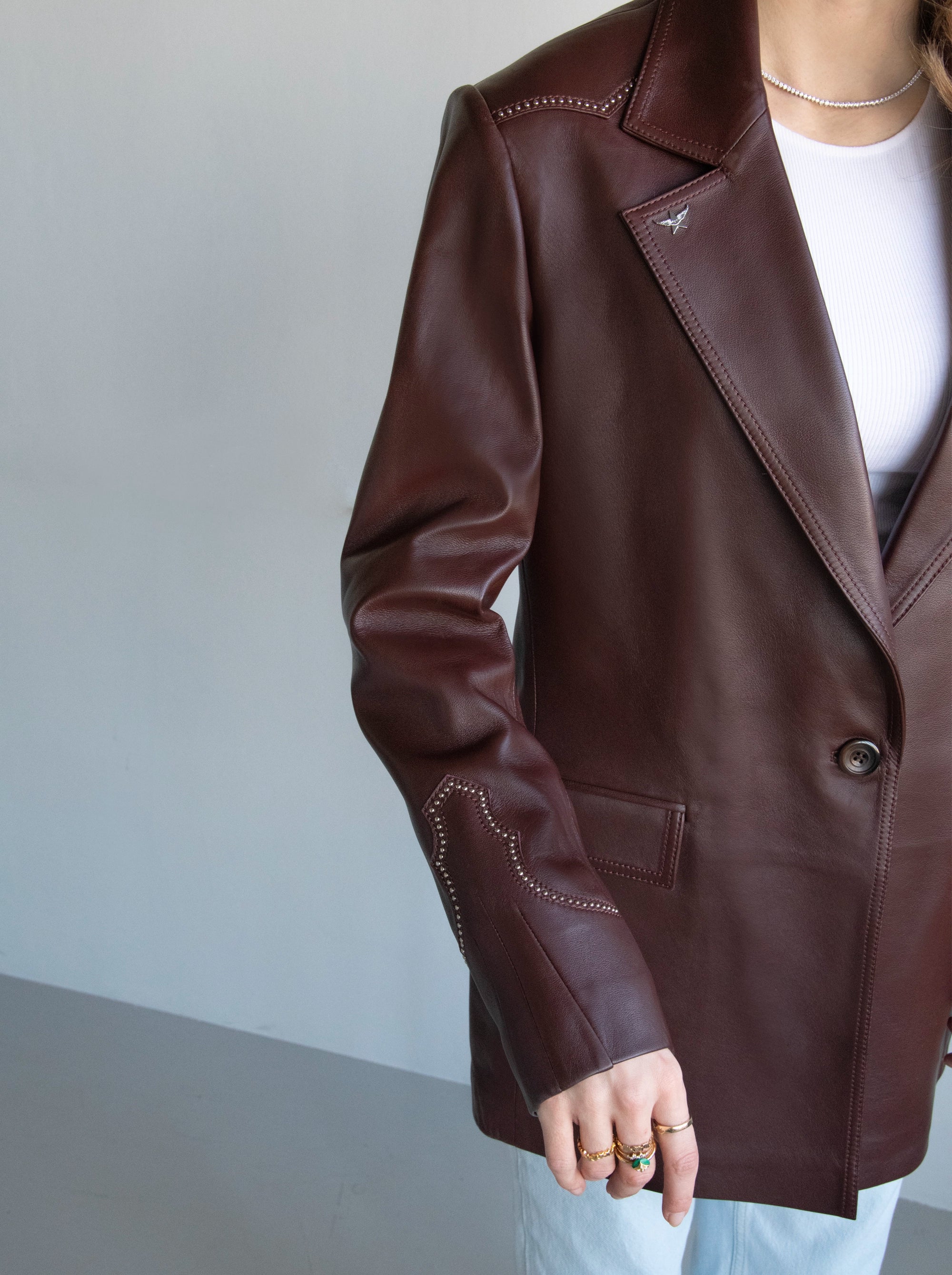 GLORIA BURGUNDY BLAZER JACKET