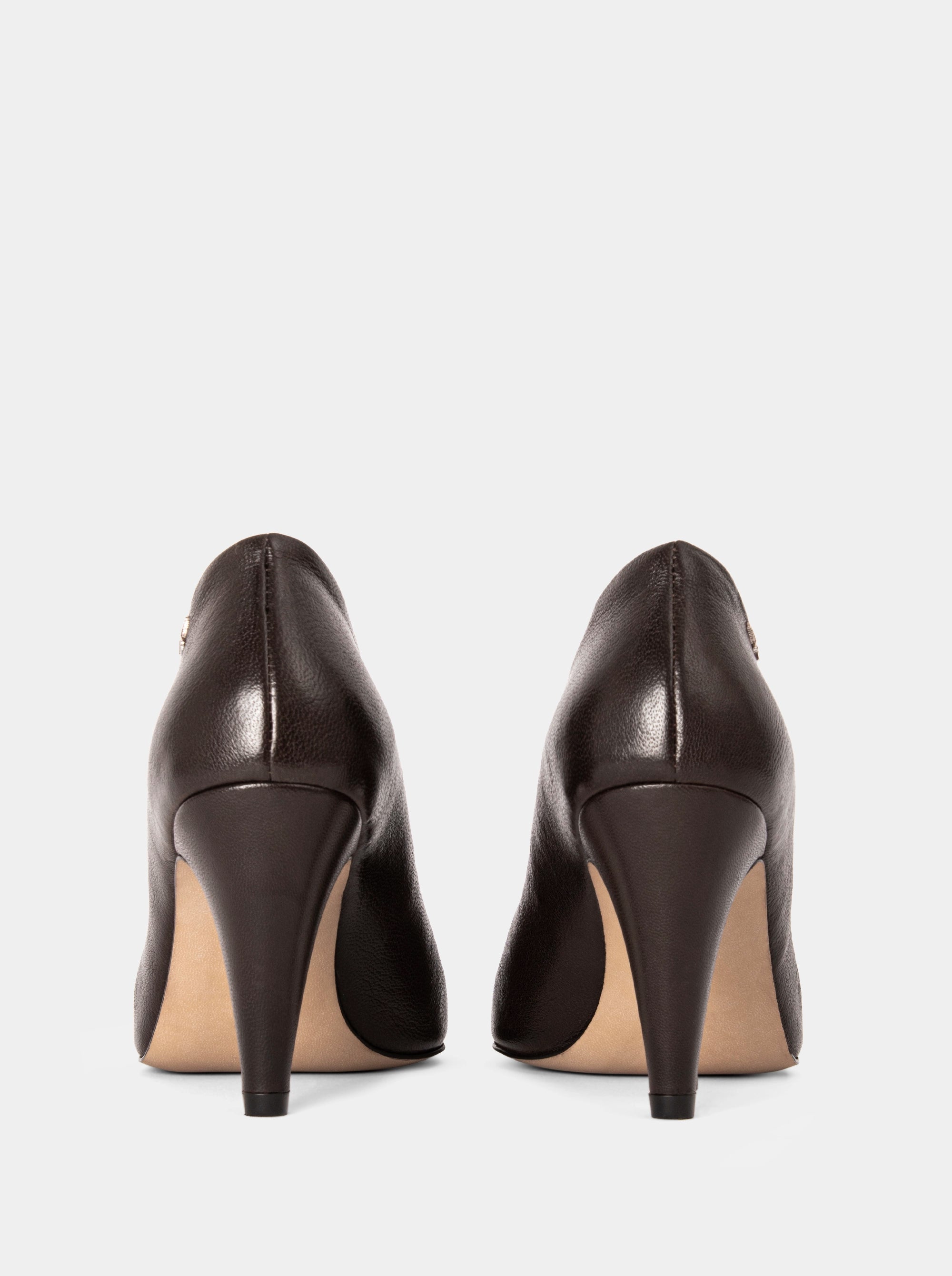 GLORY BROWN LEATHER PUMPS