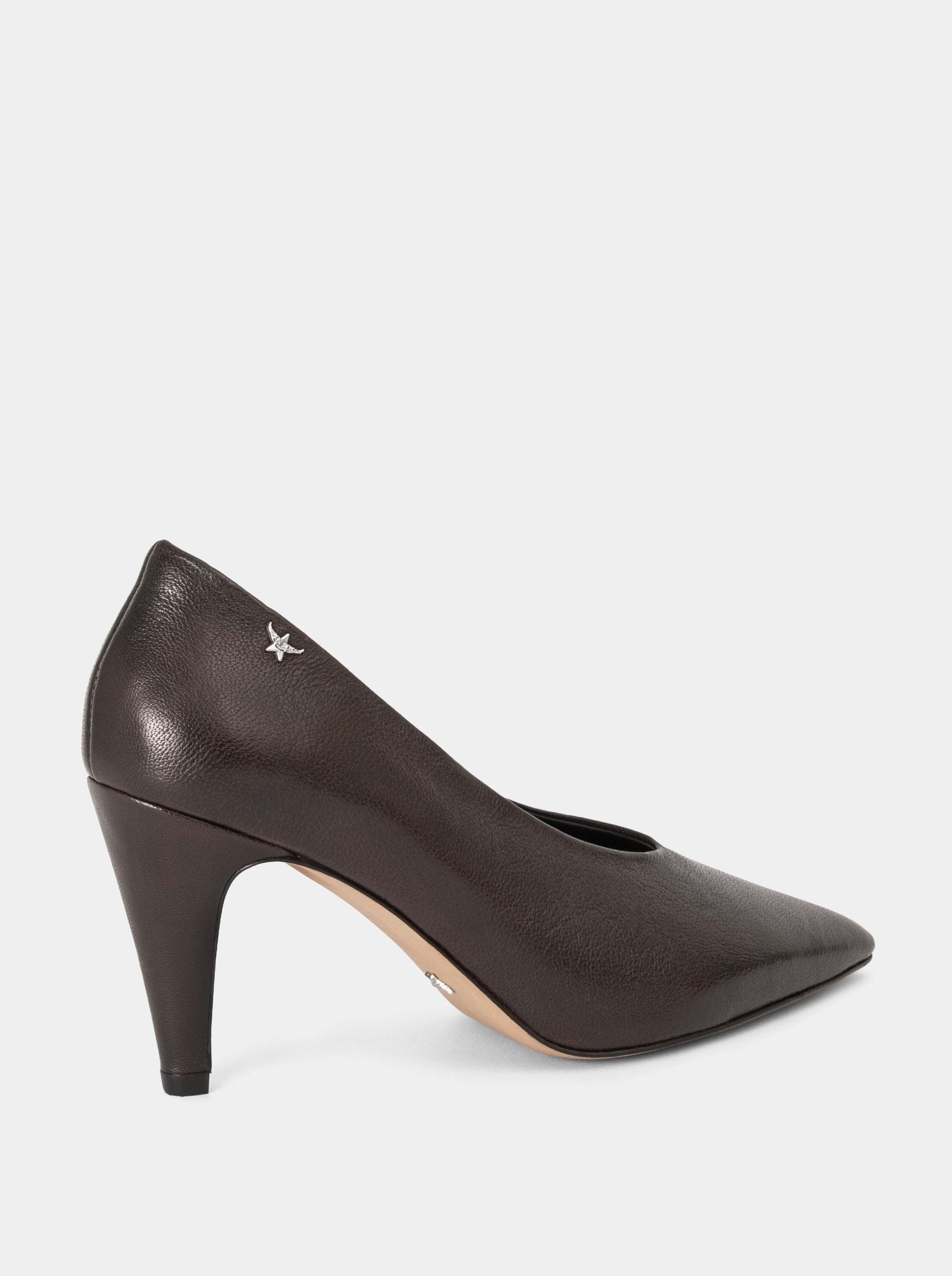 GLORY BROWN LEATHER PUMPS