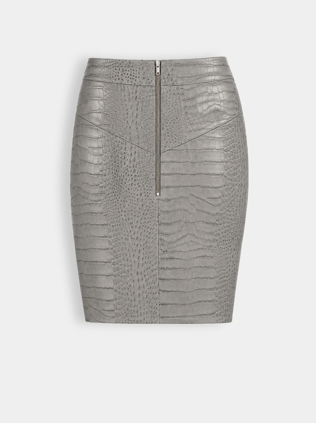 GLORIA GRAY CROCO SKIRT