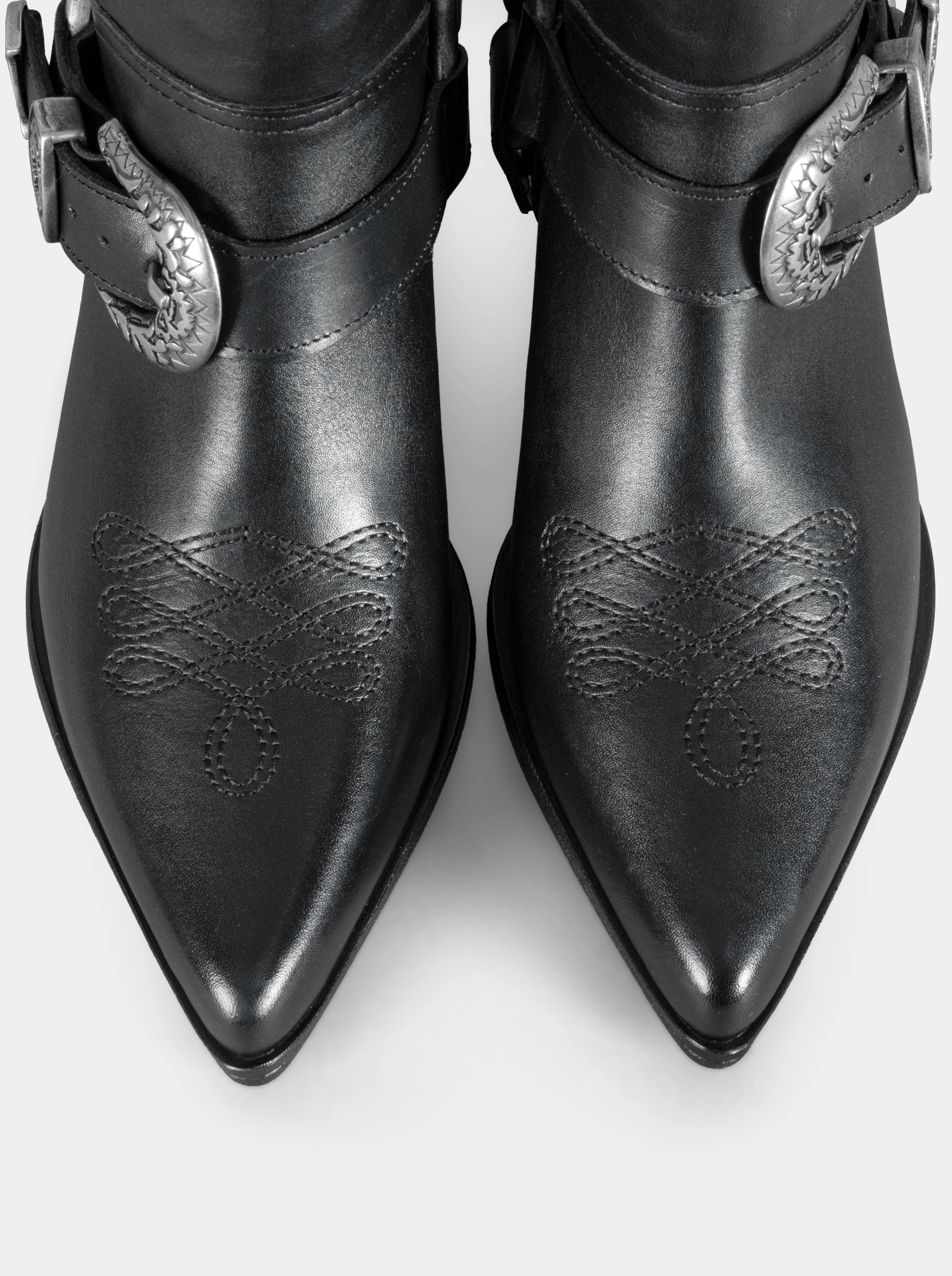 GUN BLACK LEATHER BOOTIES