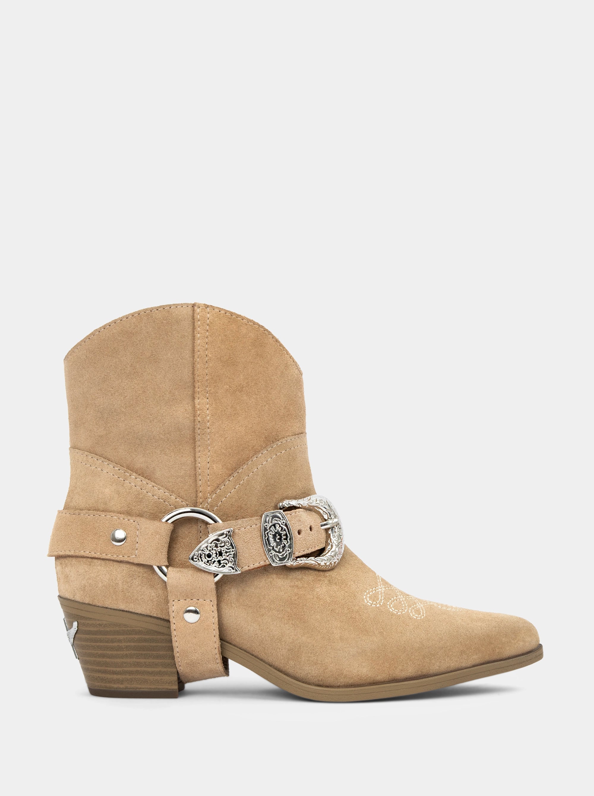 GUN LIGHT CAMEL SUEDE BOOTIES