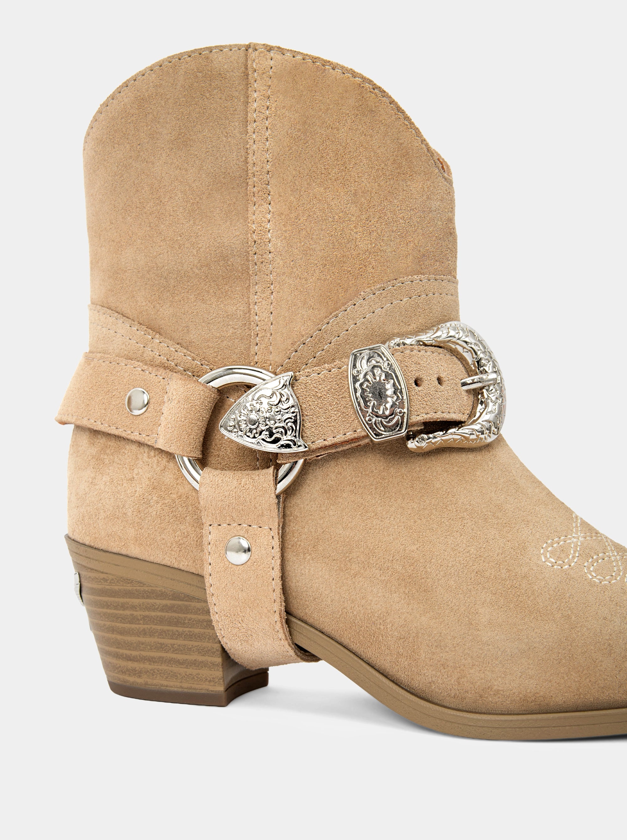 GUN LIGHT CAMEL SUEDE BOOTIES