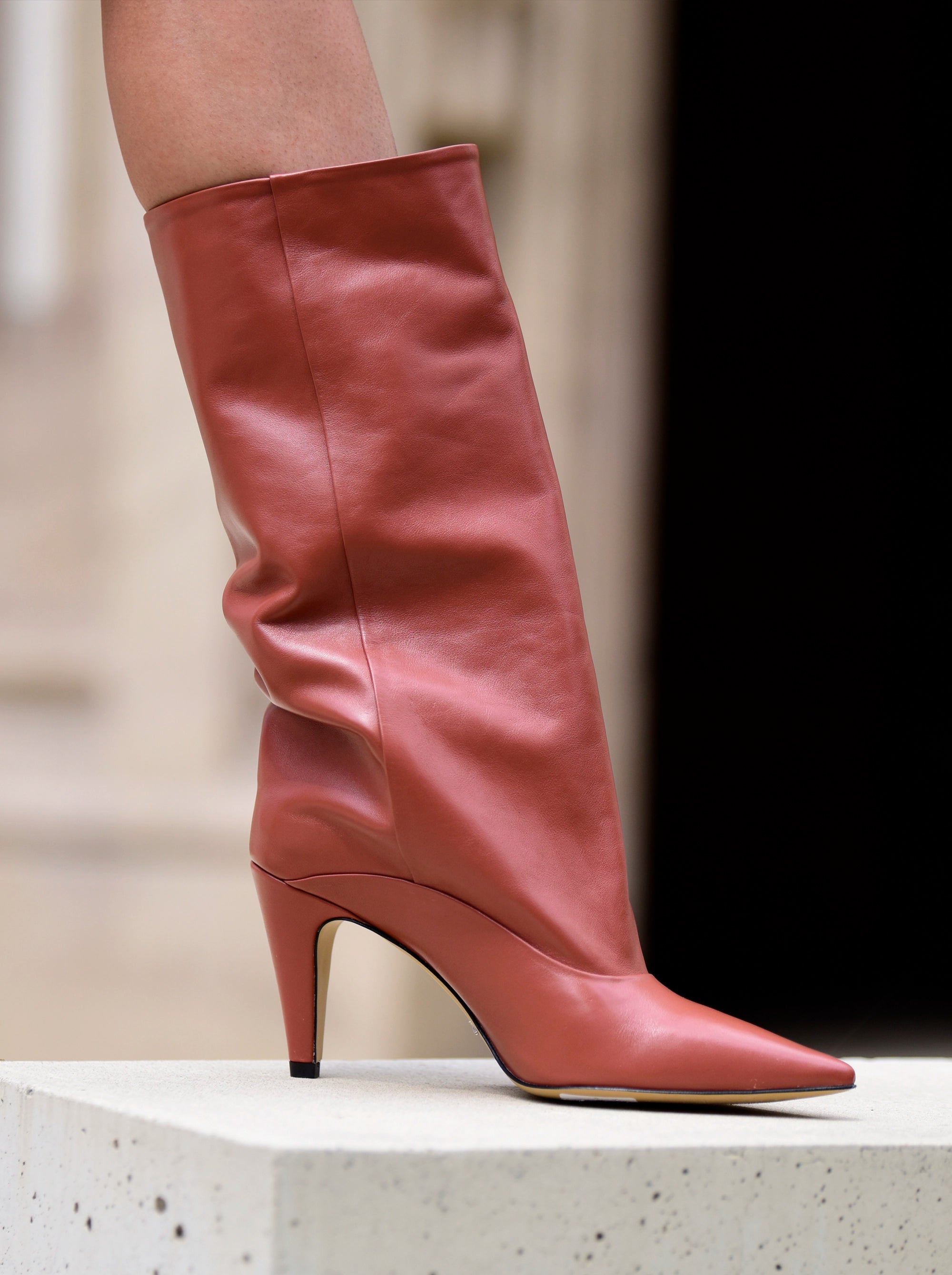 HAILEY TERRA COTTA LEATHER BOOTS