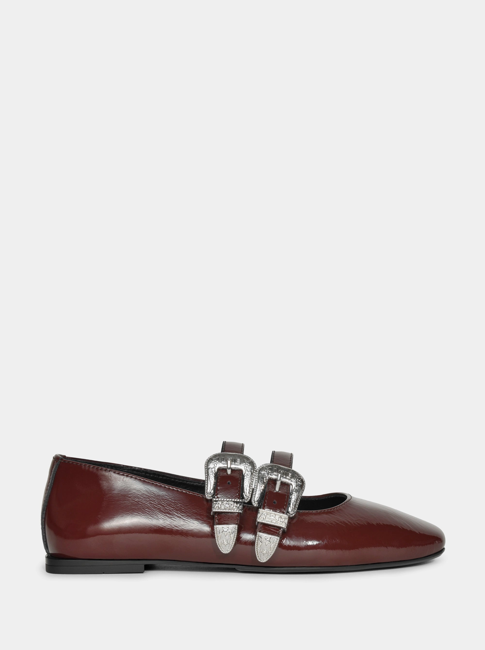 HANNAH MAROON NAPLAK PATENT BALLET FLATS