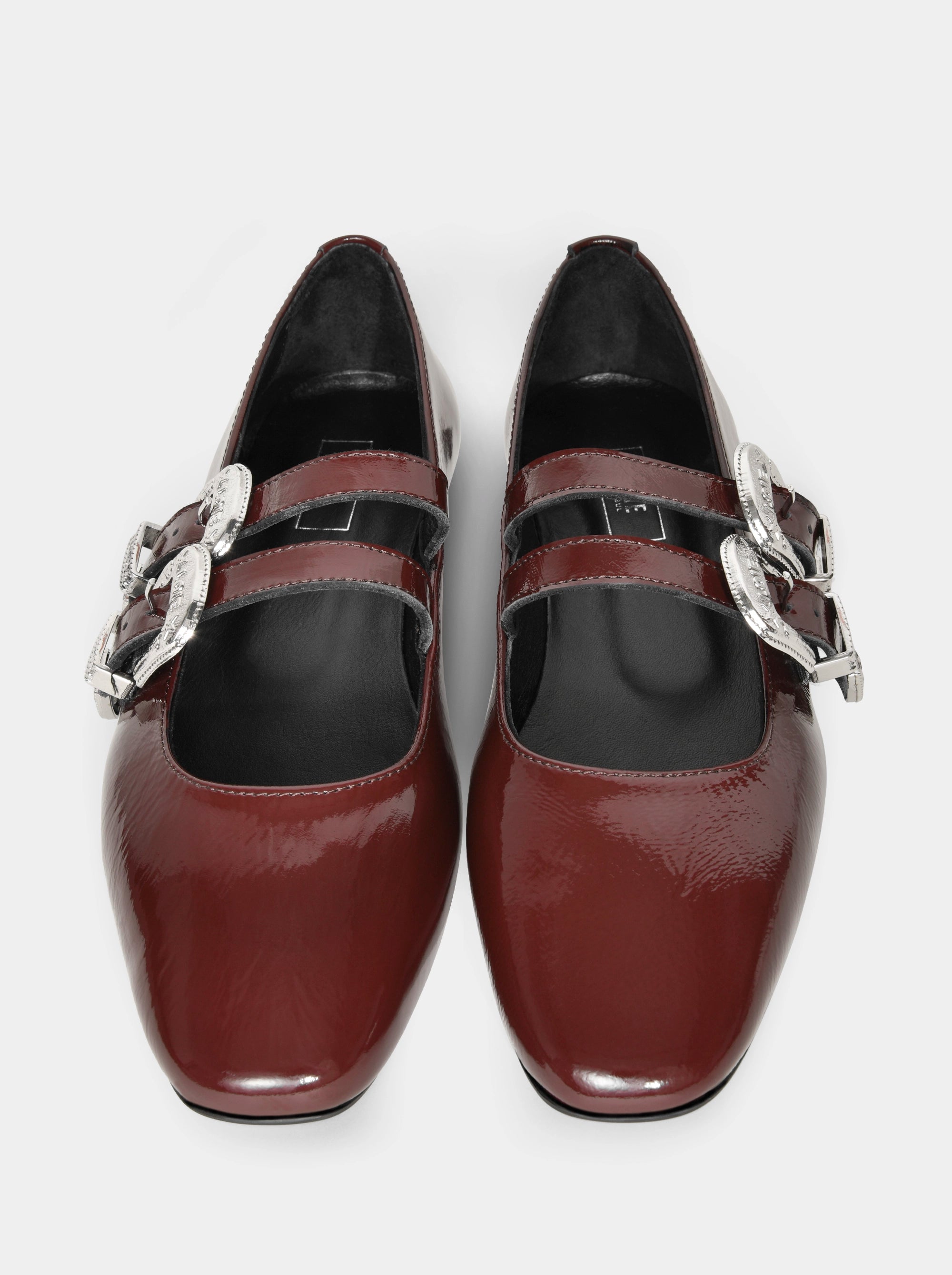 HANNAH MAROON NAPLAK PATENT BALLET FLATS