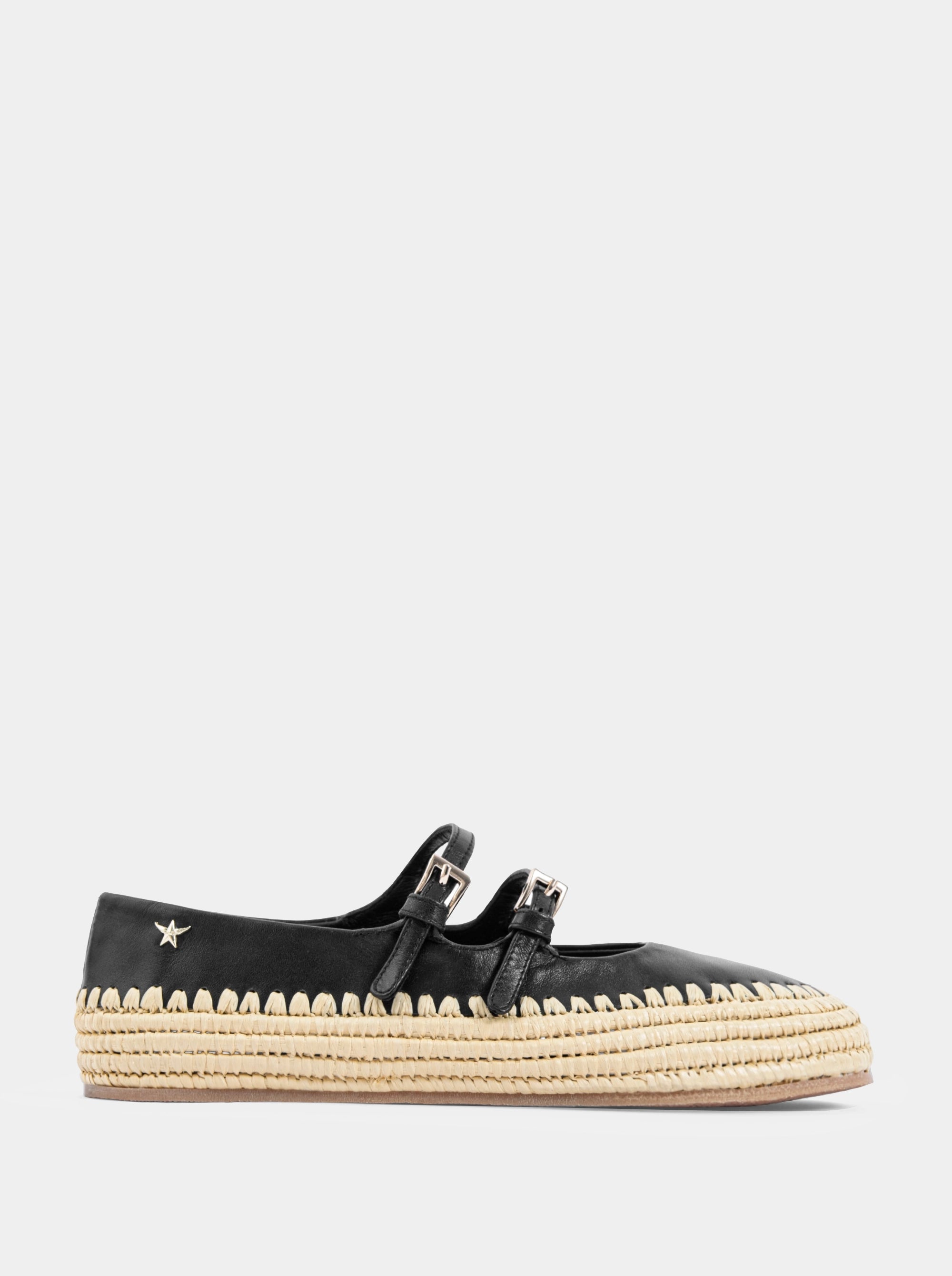 HAVANA BLACK LEATHER BALLET FLATS