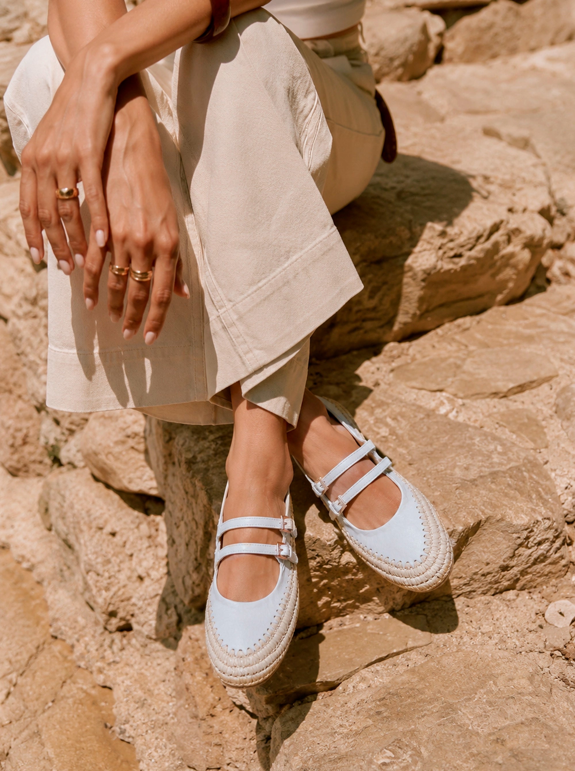 CLOUD BEIGE LEATHER BALLET FLATS