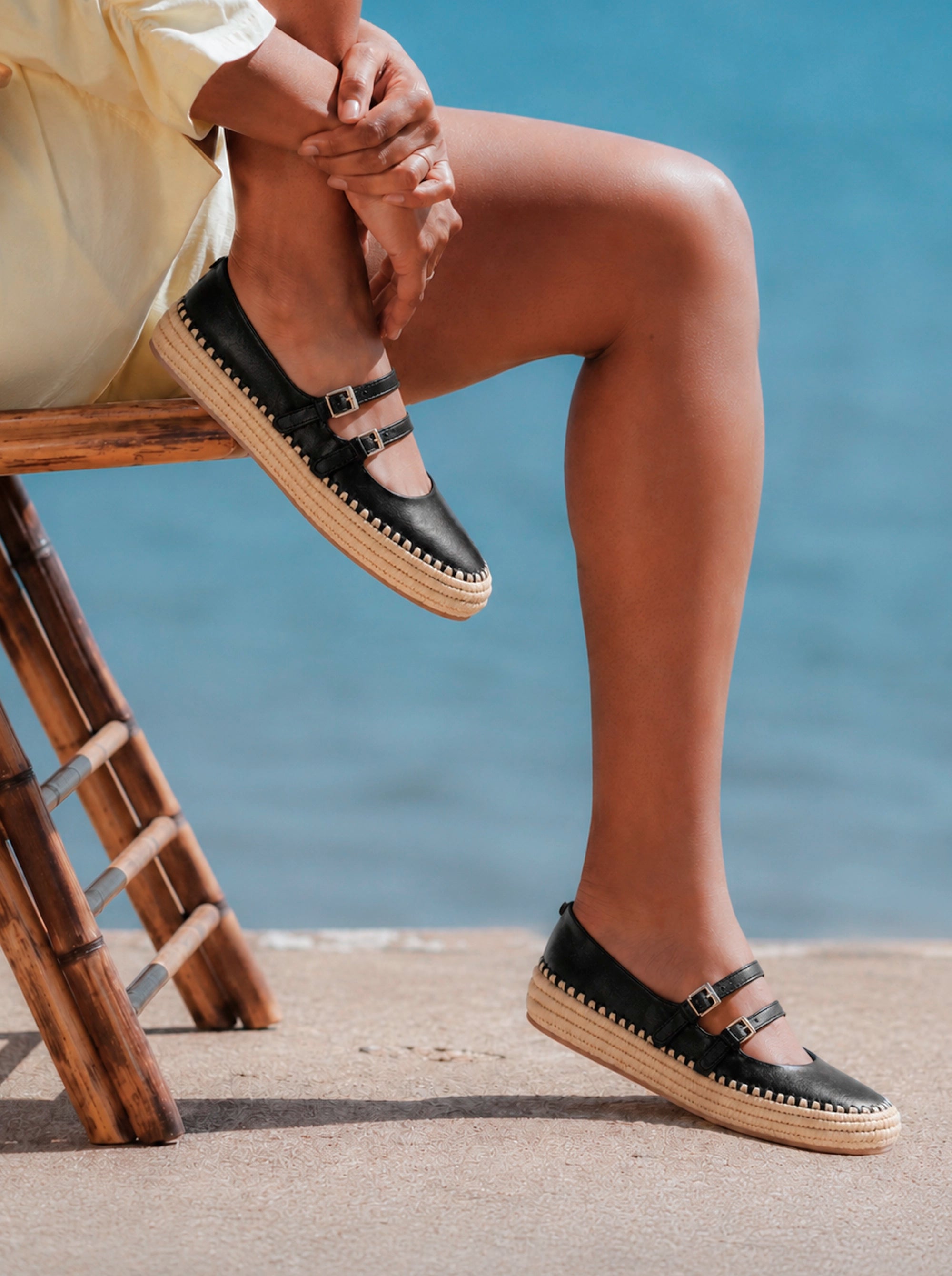 HAVANA BLACK LEATHER BALLET FLATS