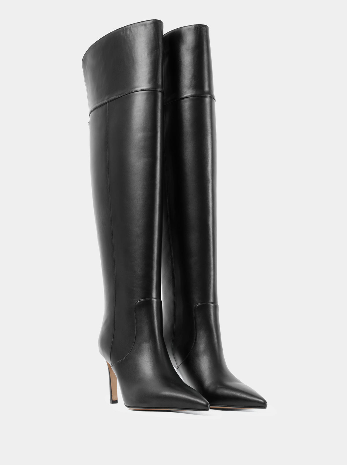 DELINA BLACK LEATHER BOOTS
