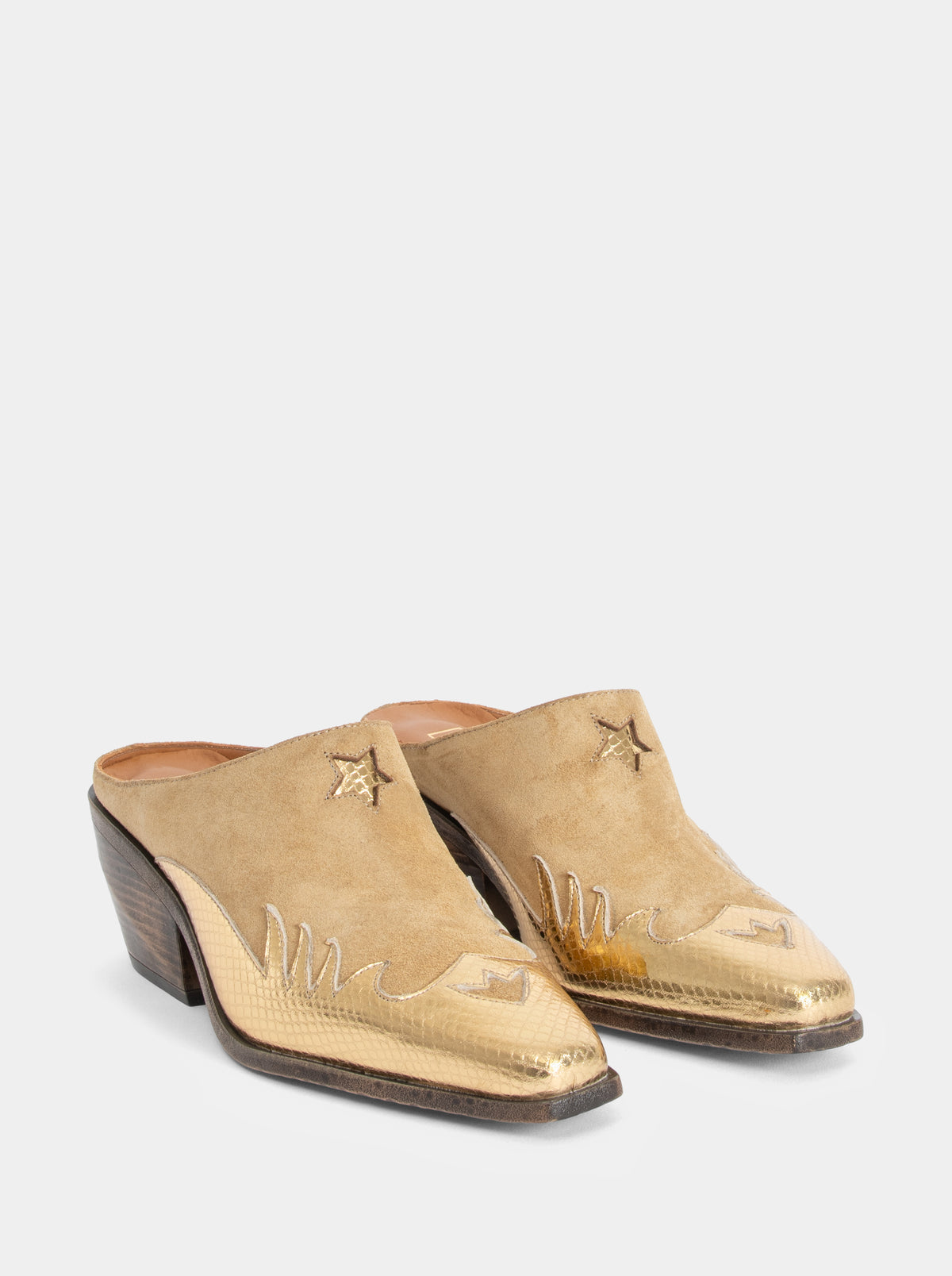 IRISH CAMEL SUEDE MULES SLIPPERS