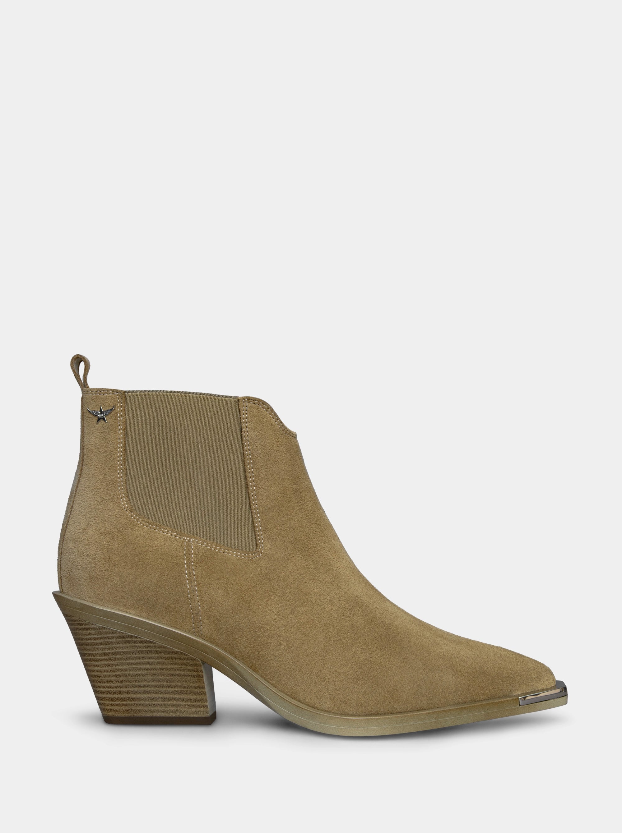 JANE CAMEL SUEDE BOOTIES