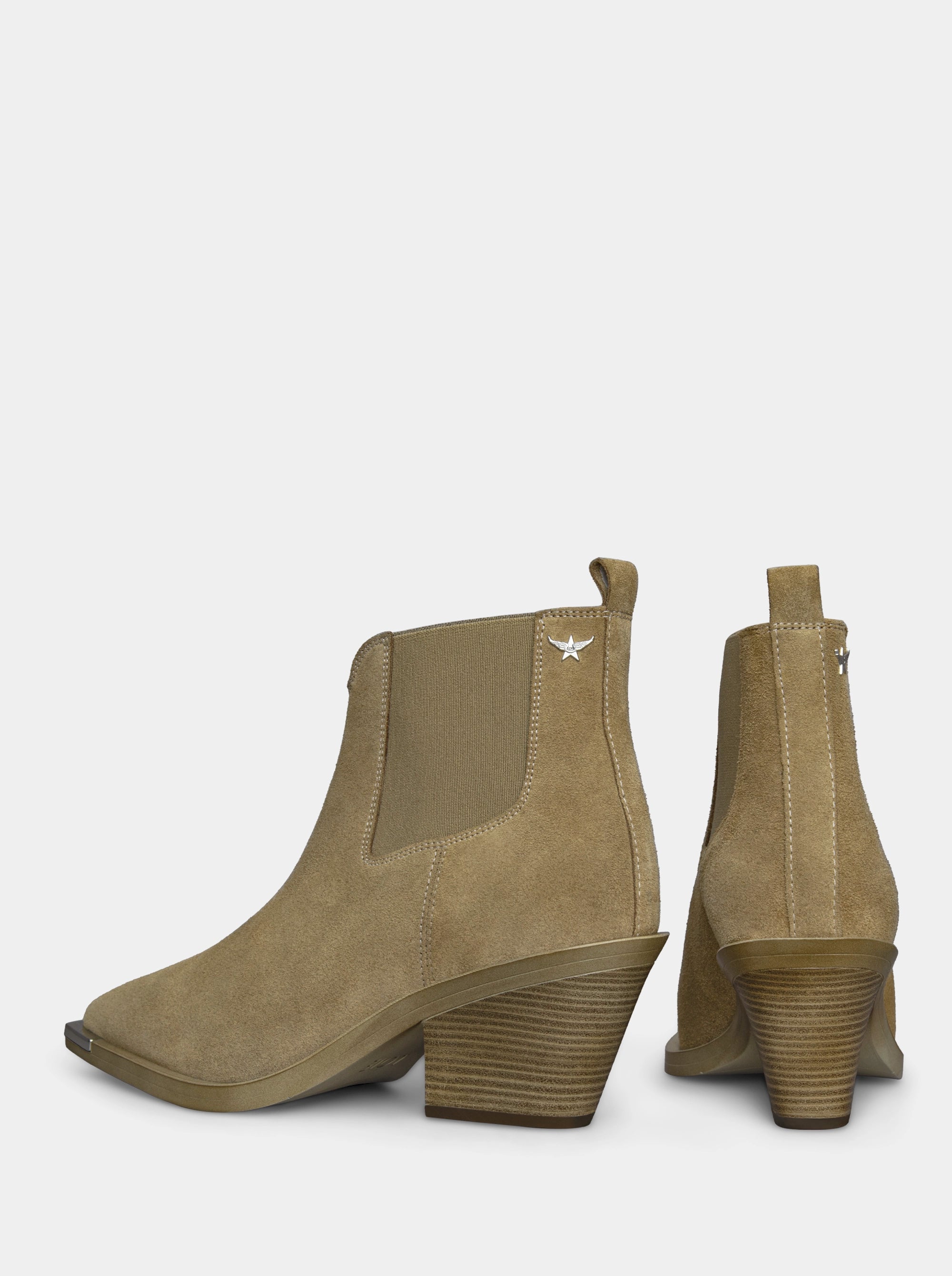 JANE CAMEL SUEDE BOOTIES