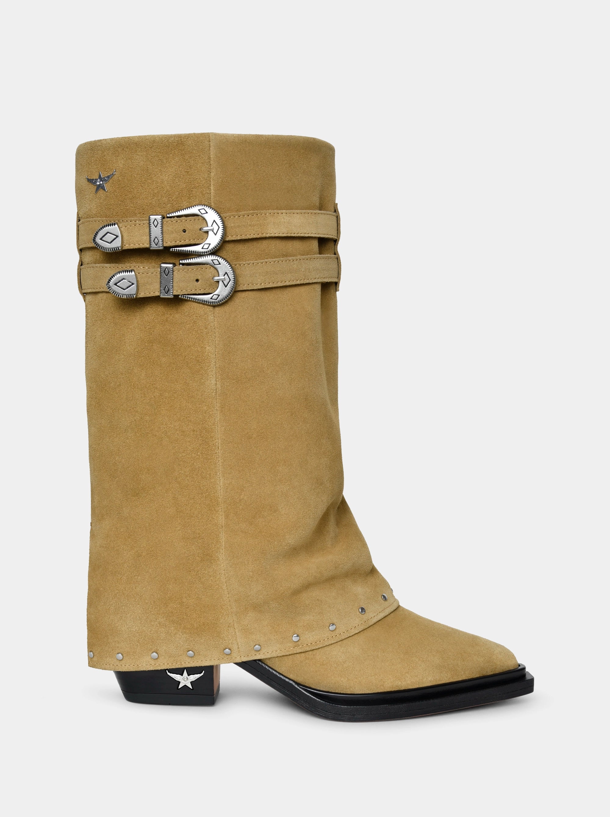 JOY CLIPS CAMEL SUEDE BOOTS