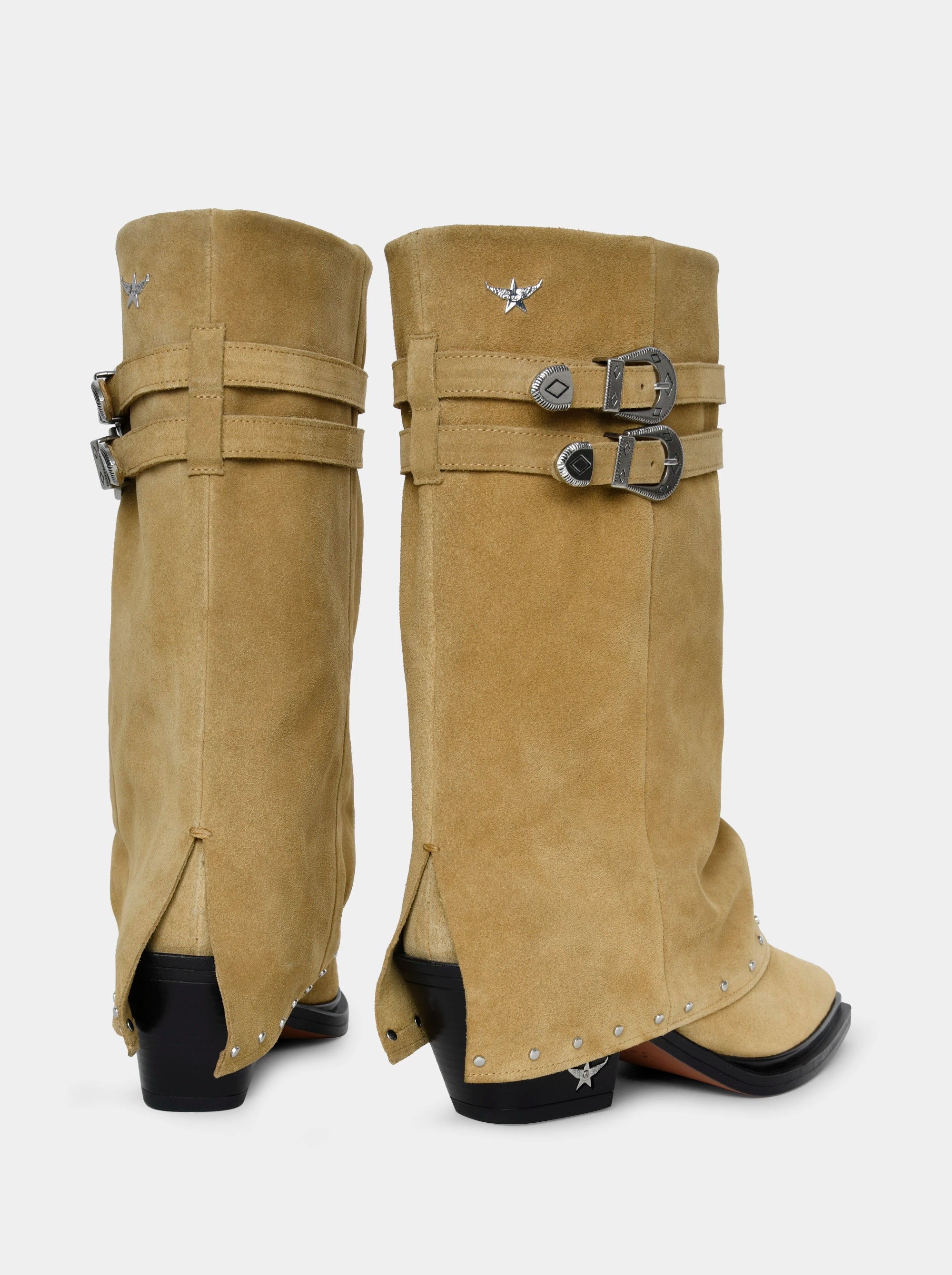 JOY CLIPS CAMEL SUEDE BOOTS