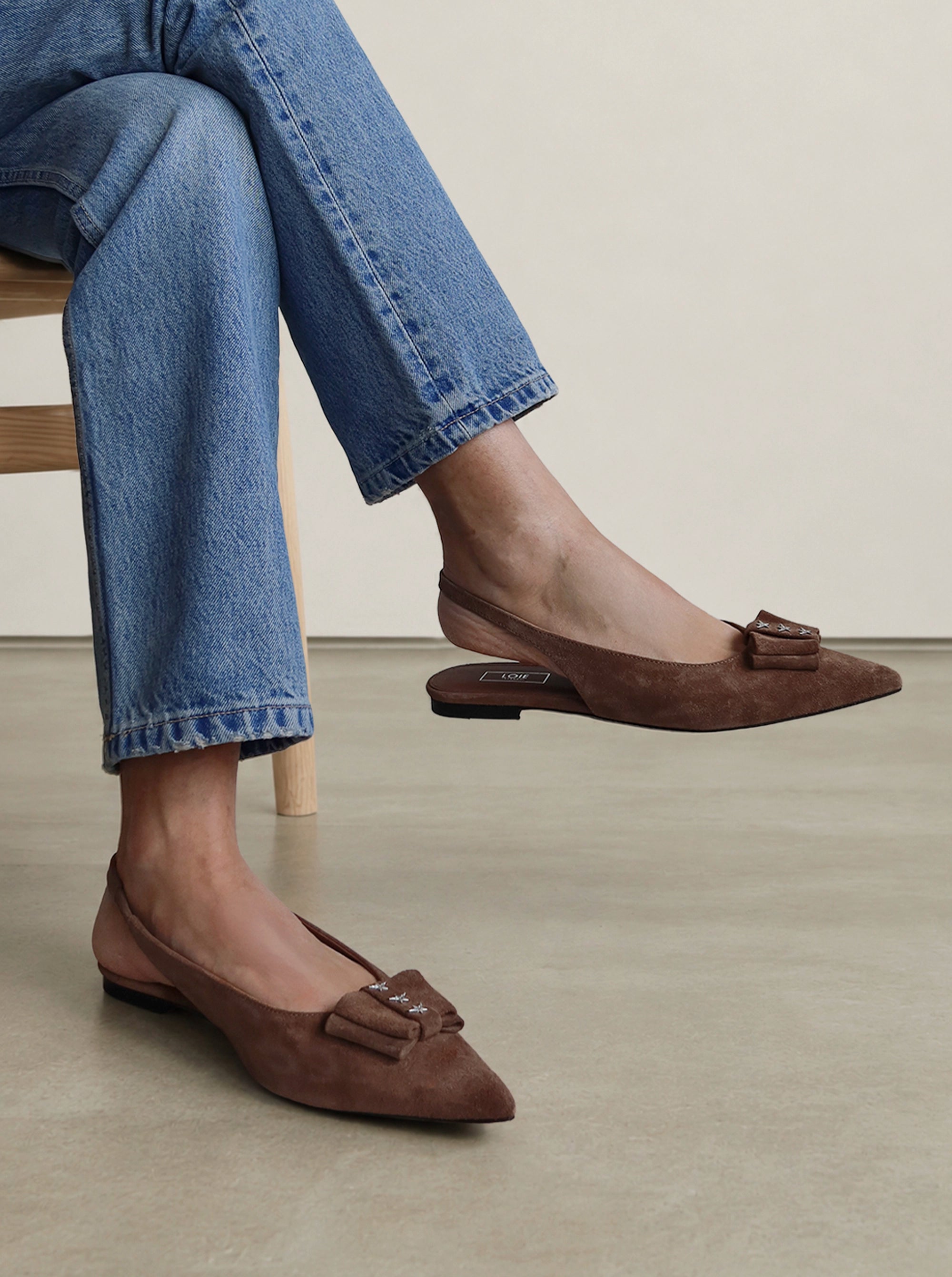 JULY BROWN SUEDE BALLET FLATS