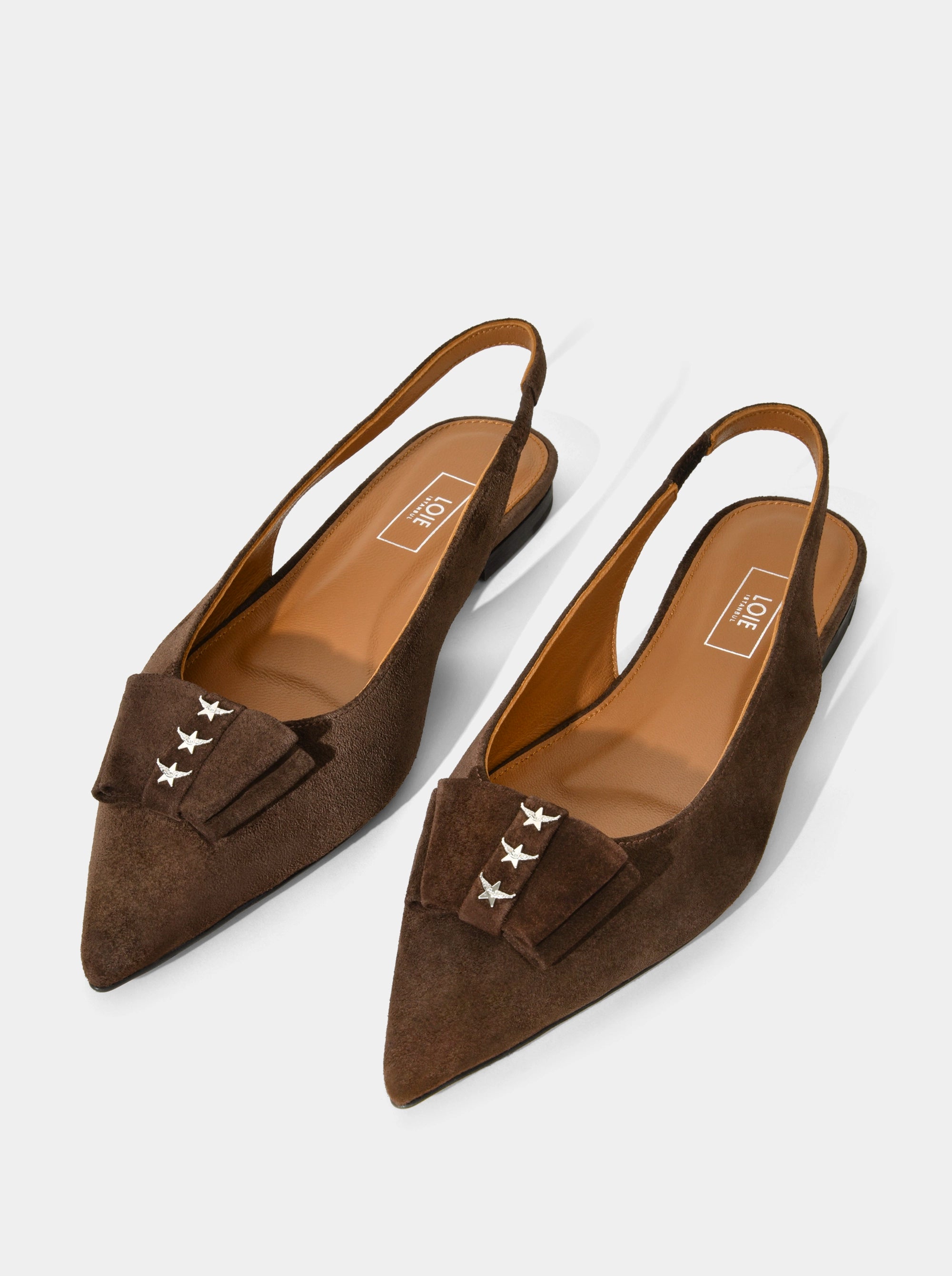 JULY BROWN SUEDE BALLET FLATS