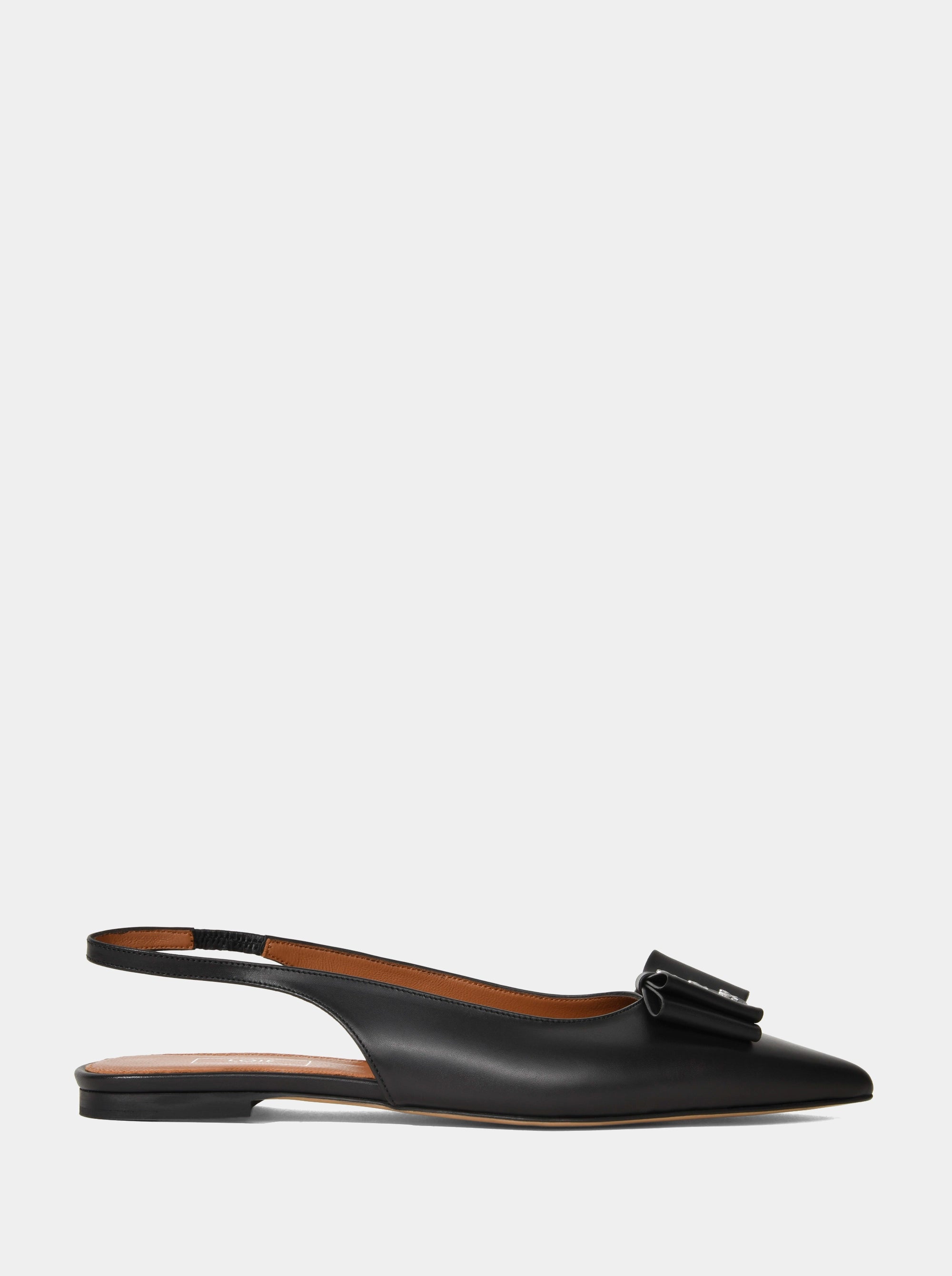 JULY BLACK LEATHER BALLET FLATS