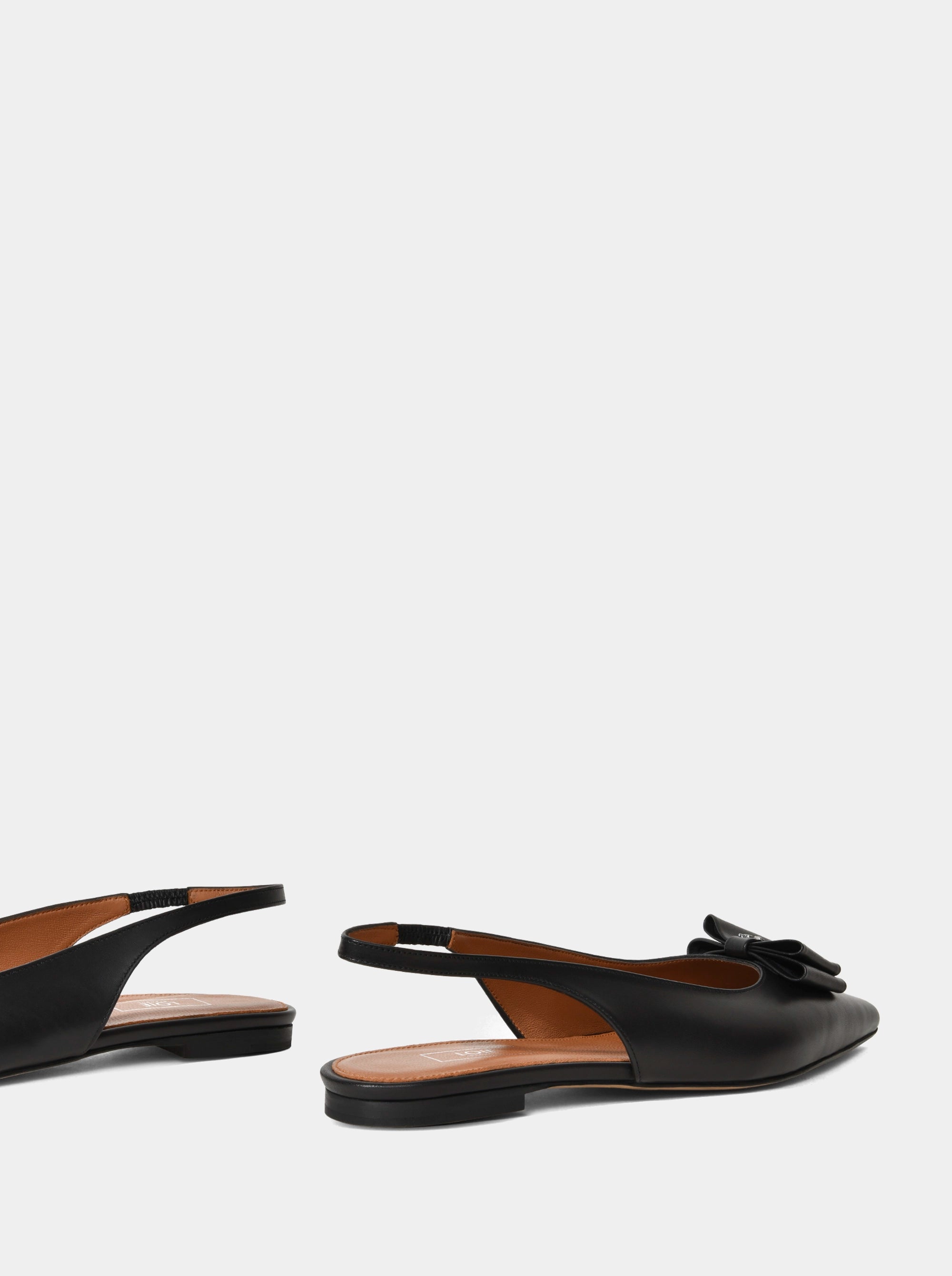 JULY BLACK LEATHER BALLET FLATS