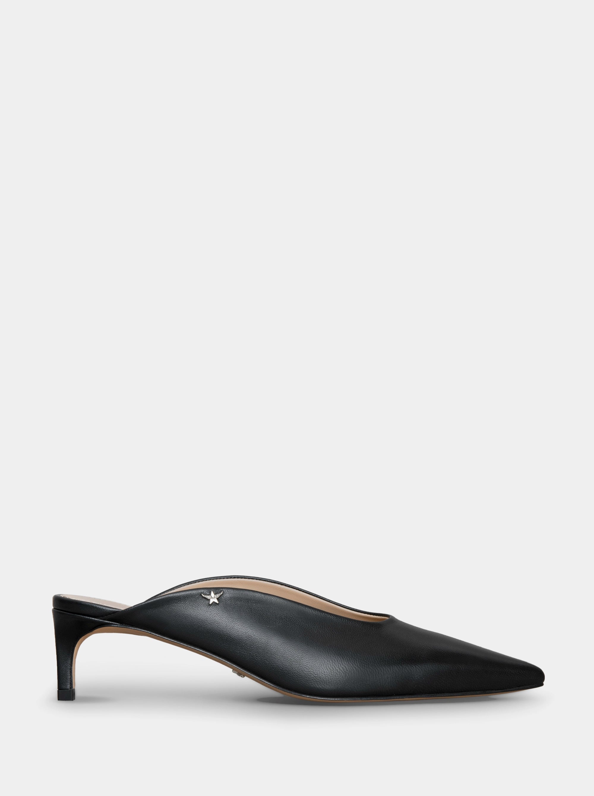 KATY BLACK LEATHER MULES