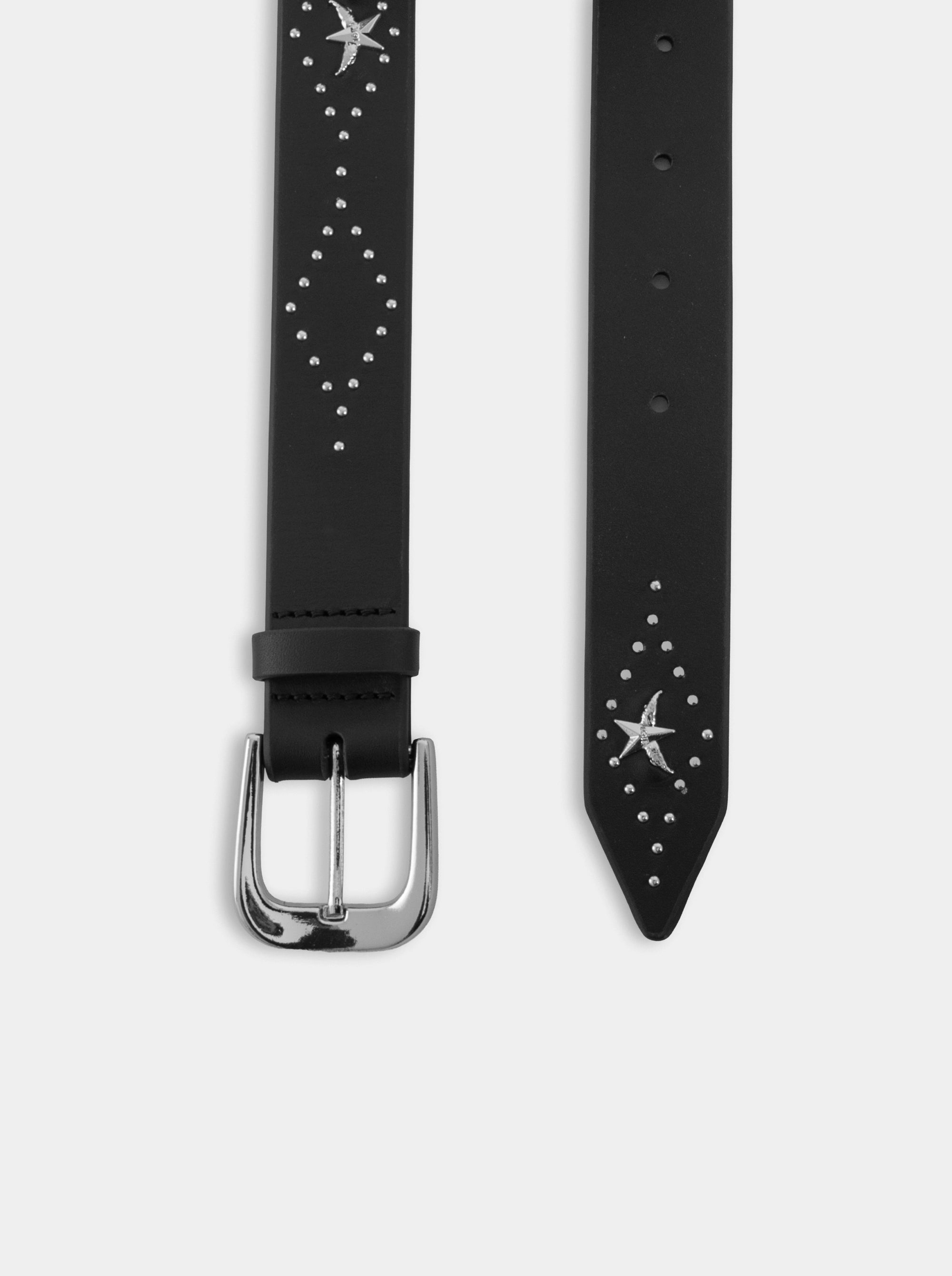 COMO BLACK LEATHER BELT