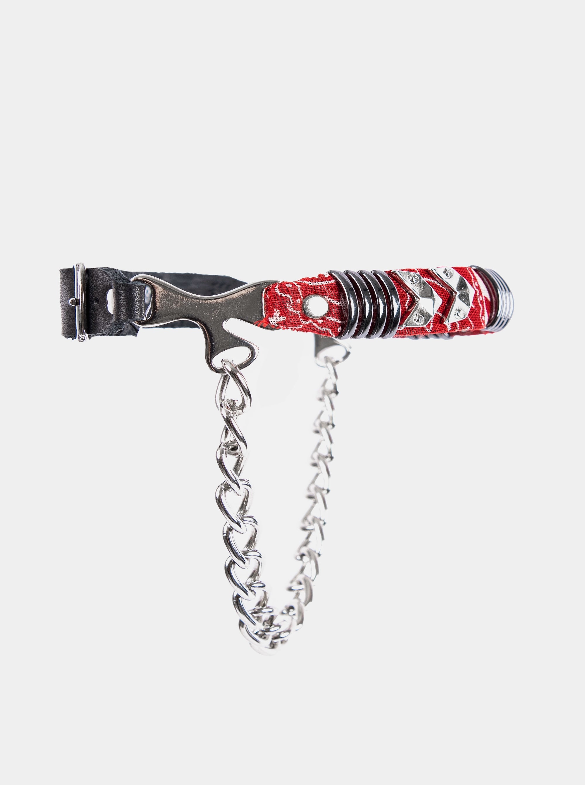 UNIQUE BLACK RED BANDANA BELT