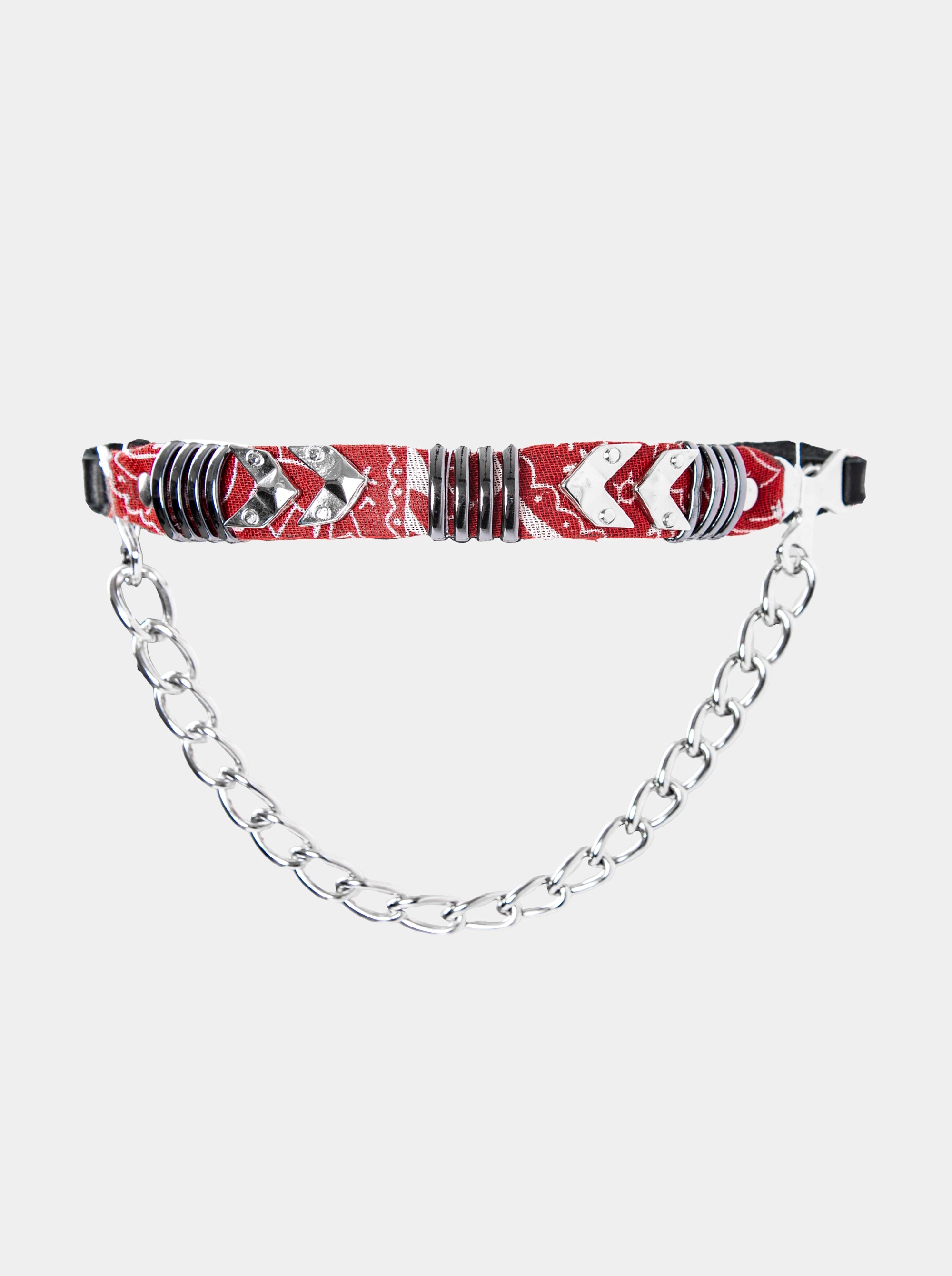 UNIQUE BLACK RED BANDANA BELT