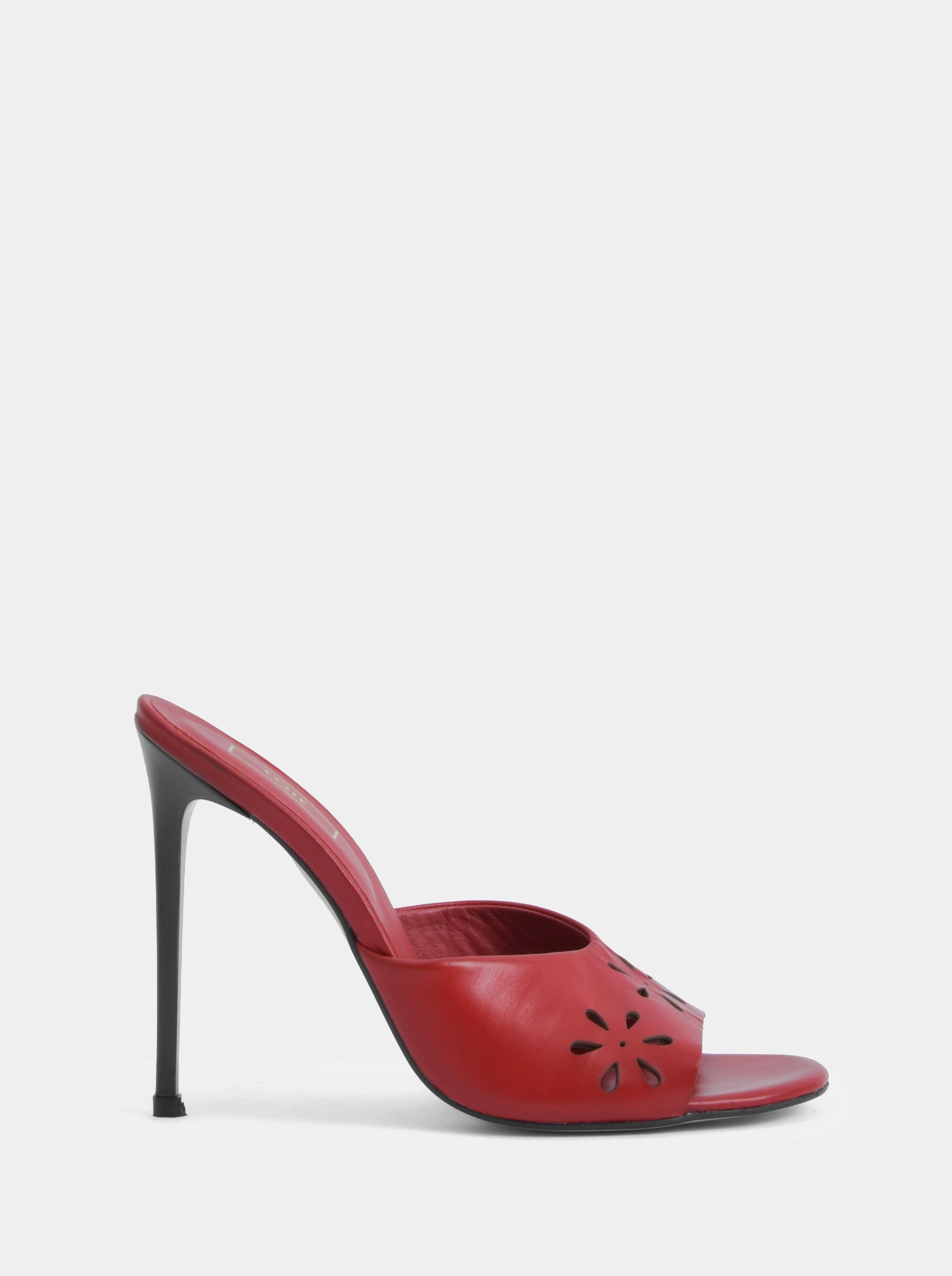 SM-02 RED LEATHER SLIPPERS