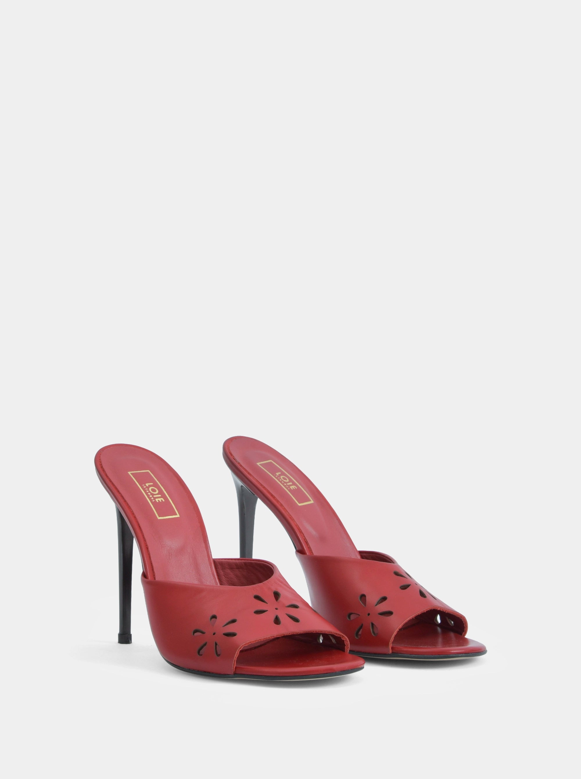 SM-02 RED LEATHER SLIPPERS