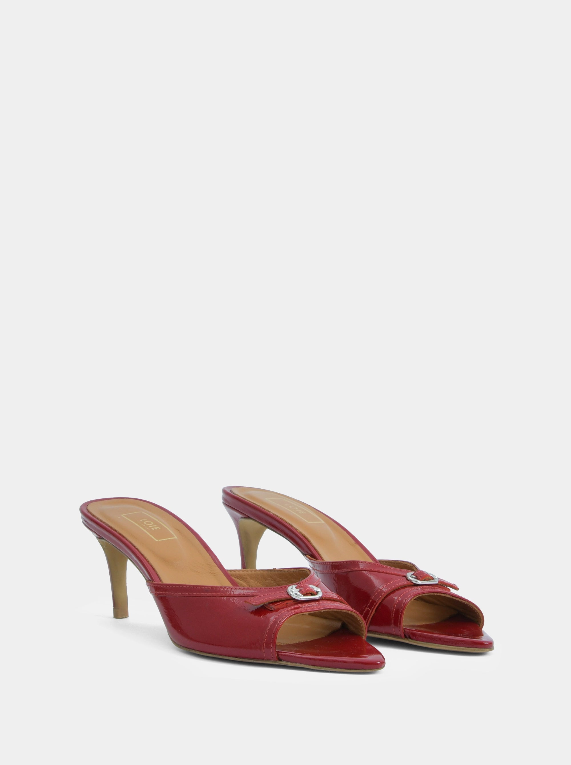 SM-01 RED PATENT SLIPPERS
