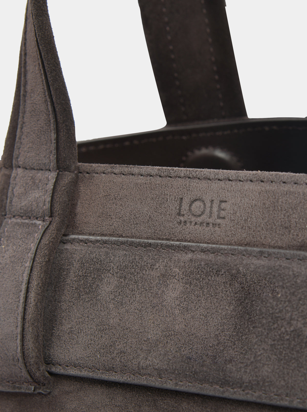 LAUREN MINI DARK ASH SUEDE BAG