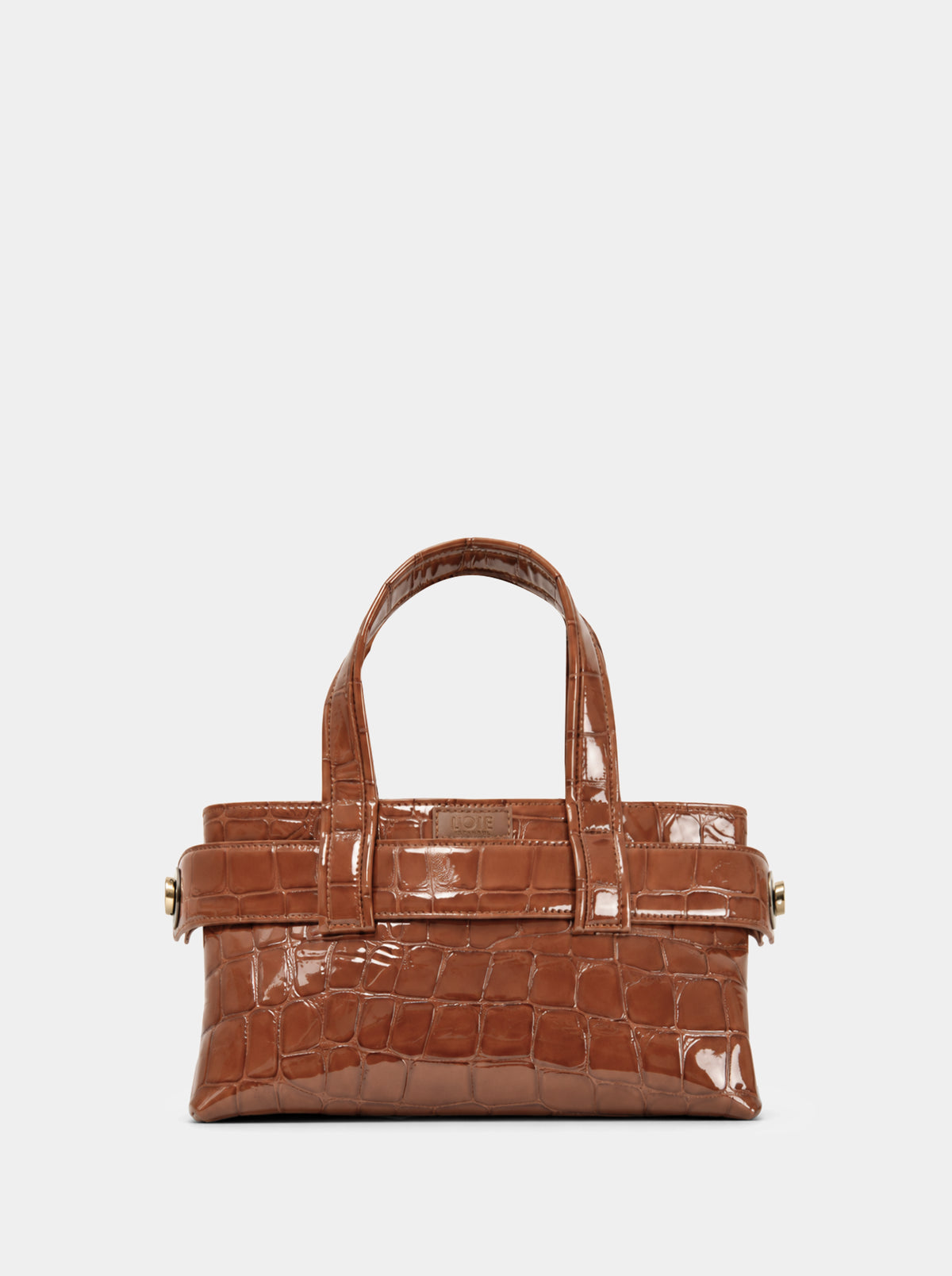 LAUREN MINI CARAMEL CROCO BAG