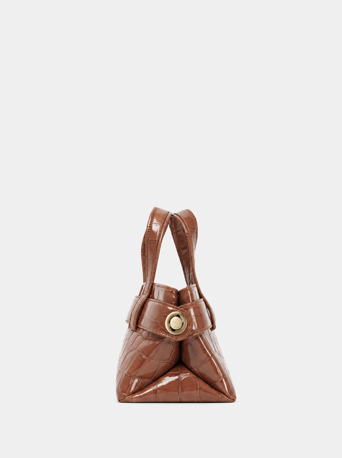 LAUREN MINI BROWN CROCO BAG