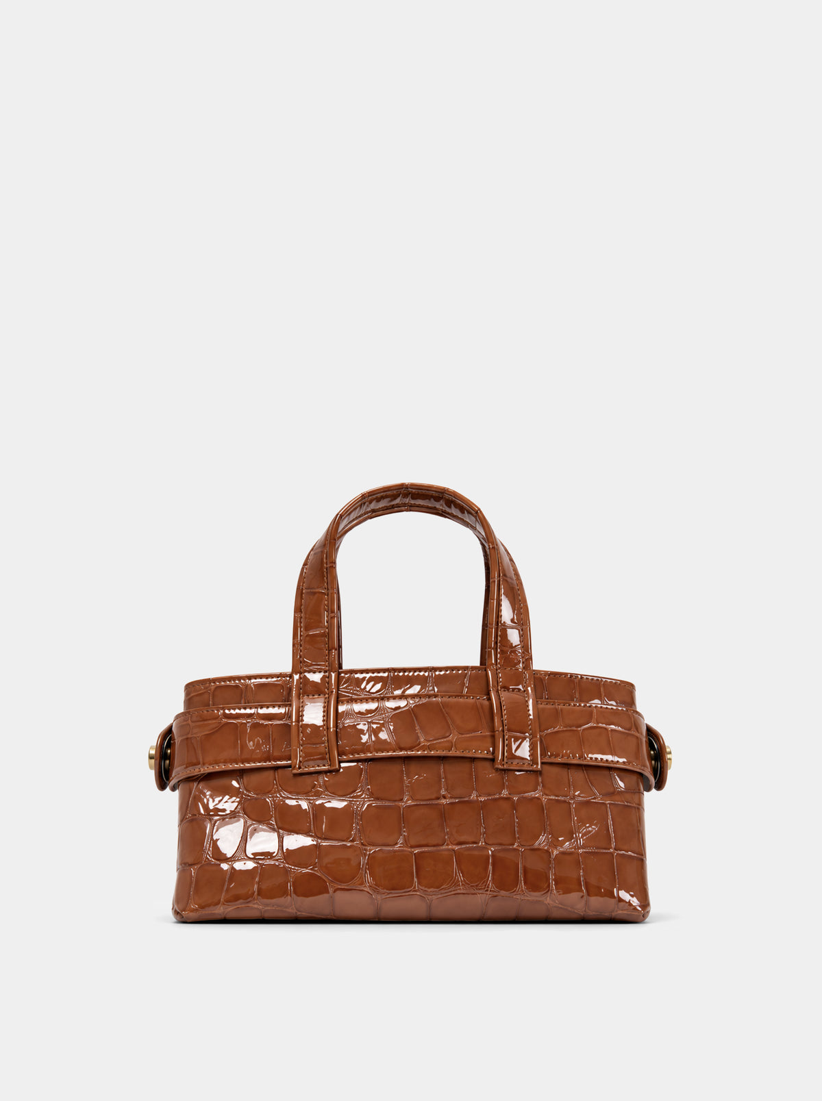 LAUREN MINI BROWN CROCO BAG