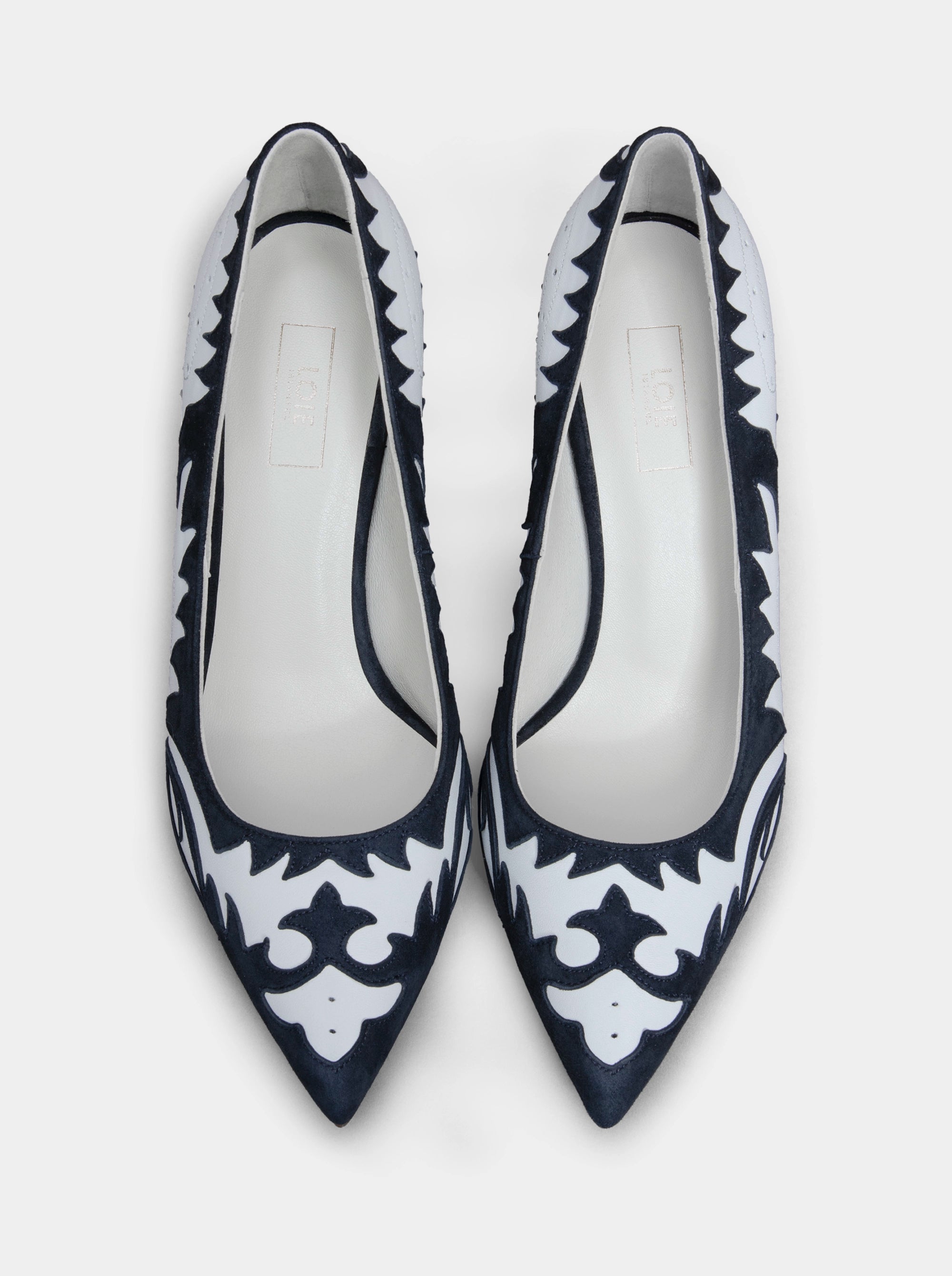 LEAF NAVY PUMPS