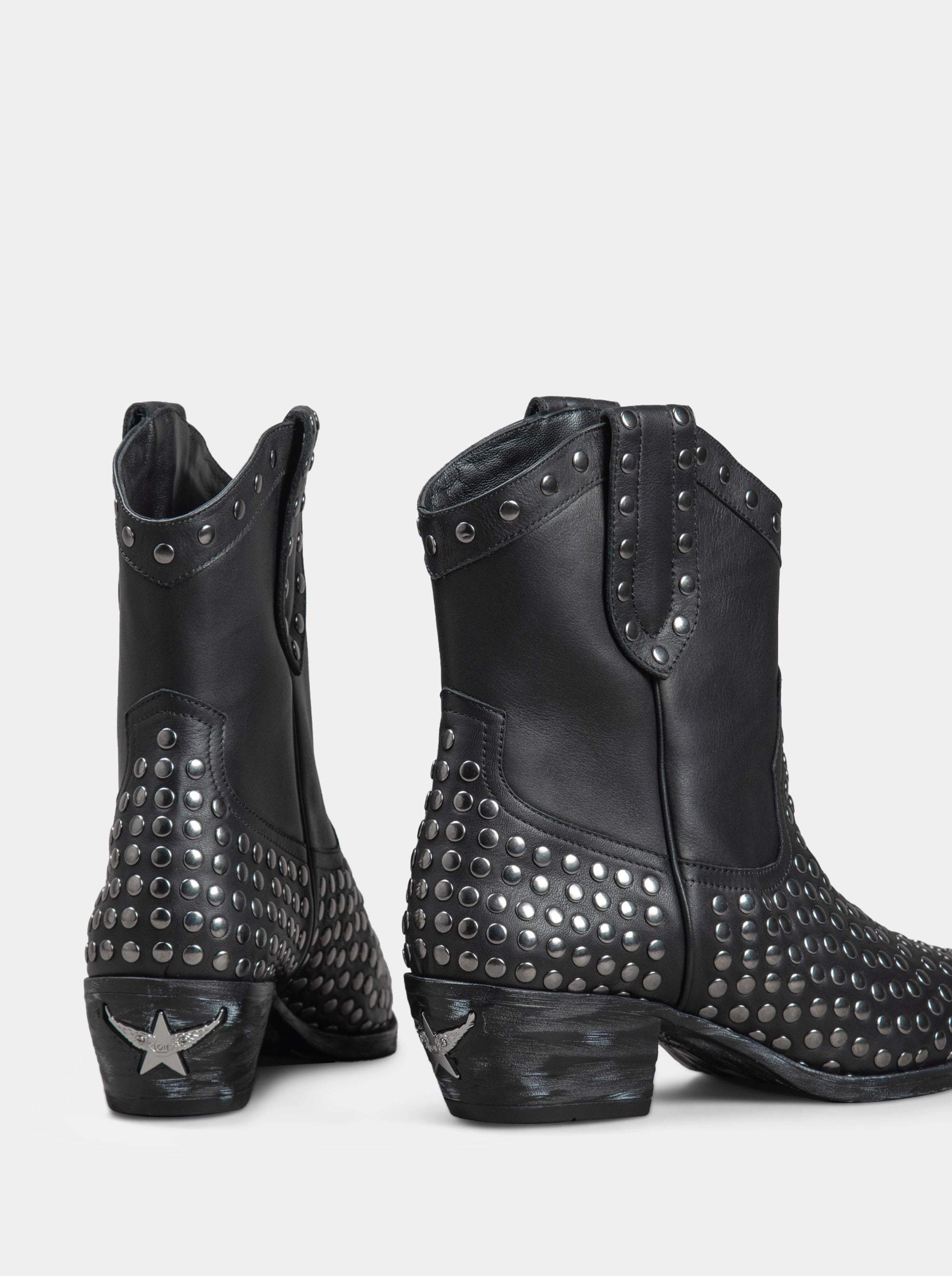 LEGEND BLACK LEATHER BOOTIES