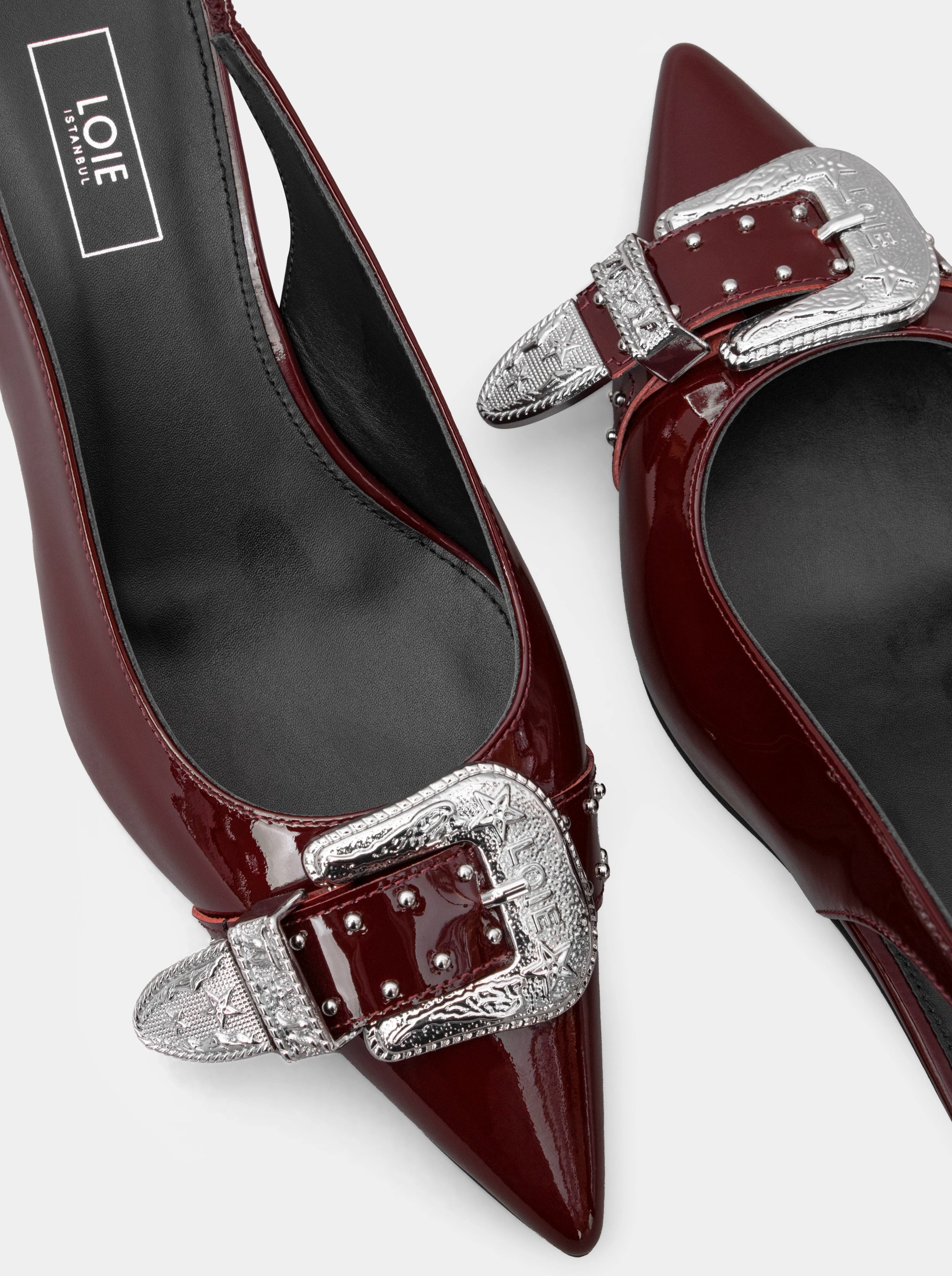 LISA MAROON PATENT PUMPS