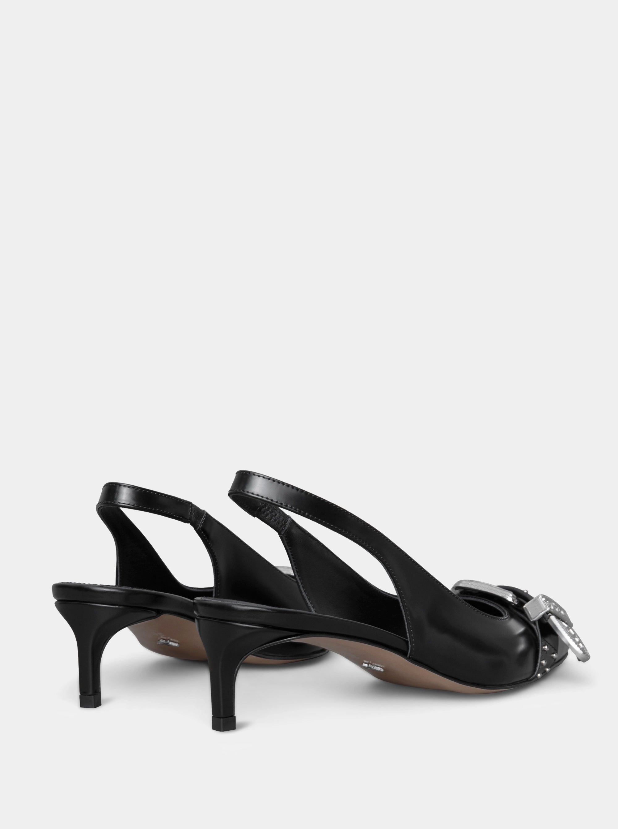 LISA BLACK BRUSHED PUMPS